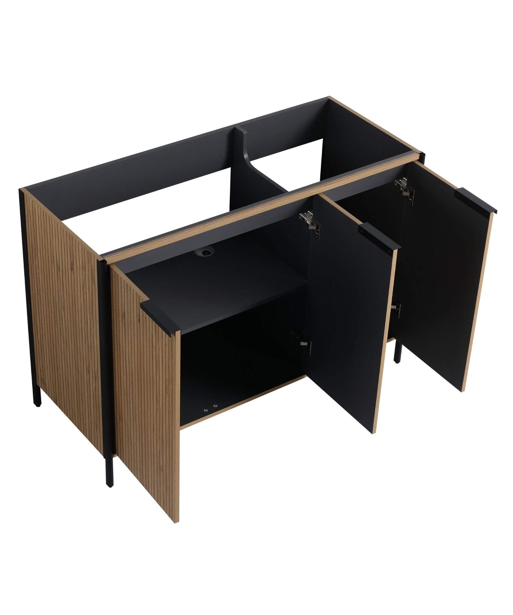 Nuvia 48-Inch Modern Light Coffee Freestanding Vanity With Resin Sink (SAK97502)