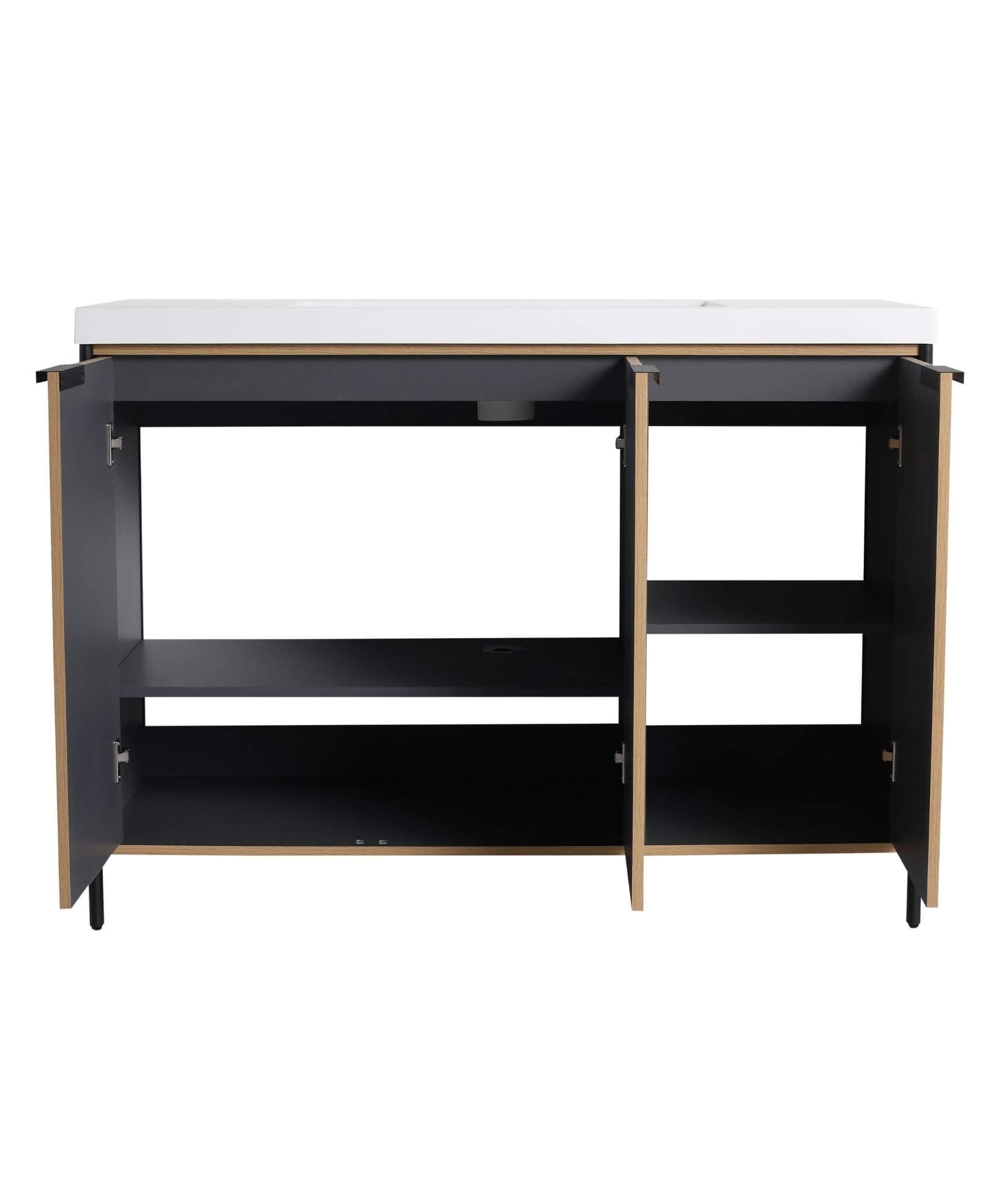 Nuvia 48-Inch Modern Light Coffee Freestanding Vanity With Resin Sink (SAK97502)