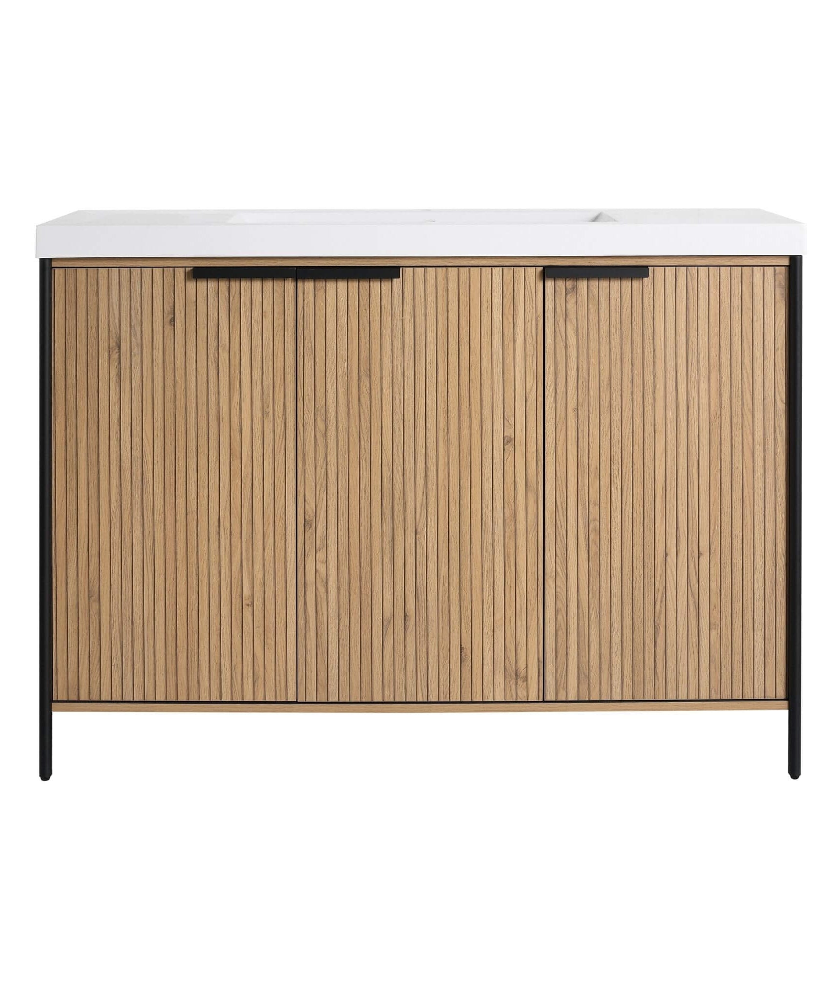 Nuvia 48-Inch Modern Light Coffee Freestanding Vanity With Resin Sink (SAK97502)