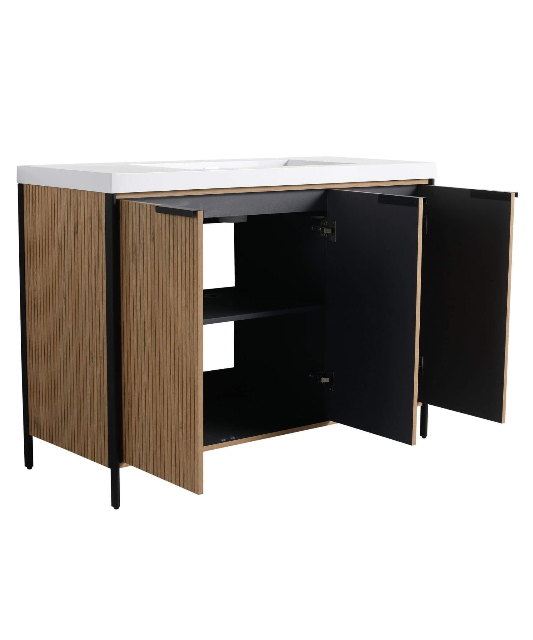 Nuvia 48-Inch Modern Light Coffee Freestanding Vanity With Resin Sink (SAK97502)