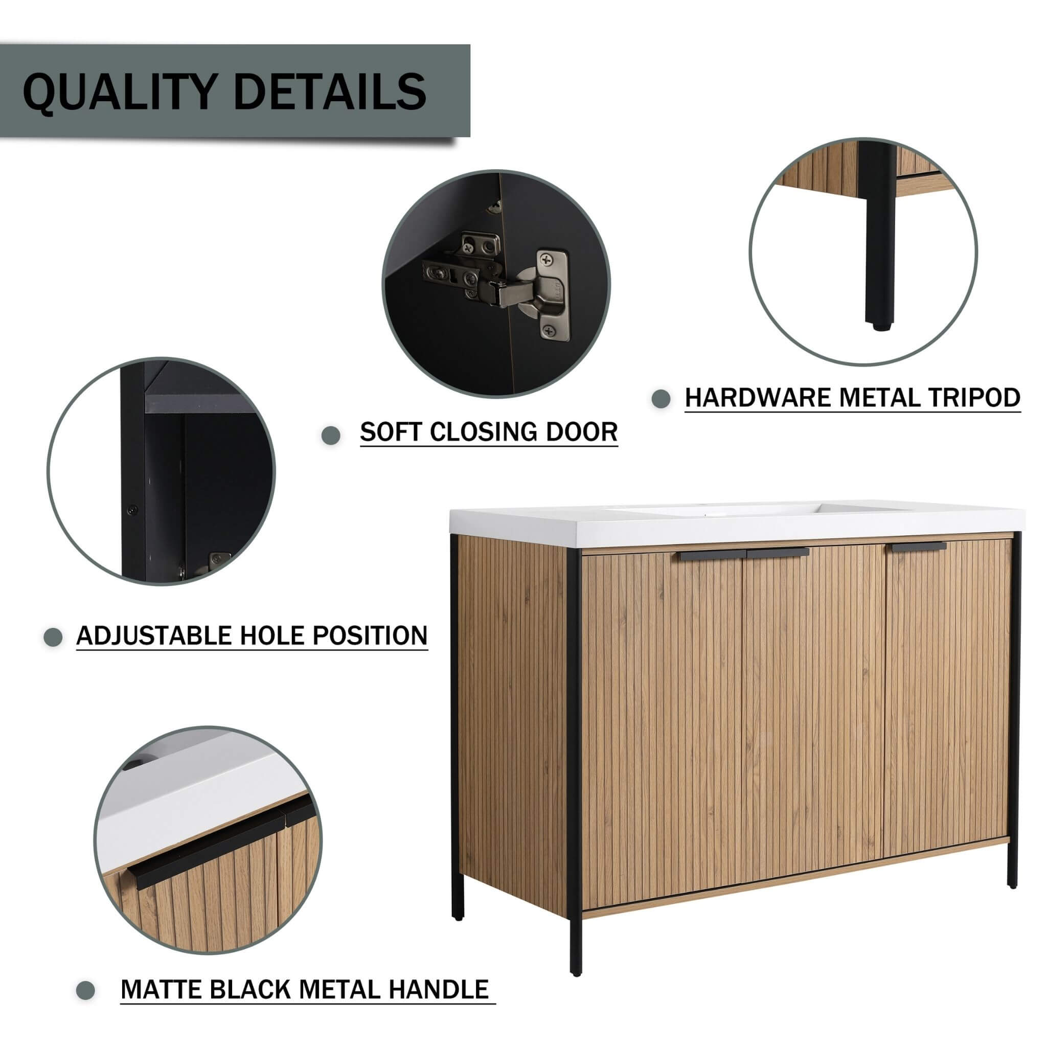 Nuvia 48-Inch Modern Light Coffee Freestanding Vanity With Resin Sink (SAK97502)