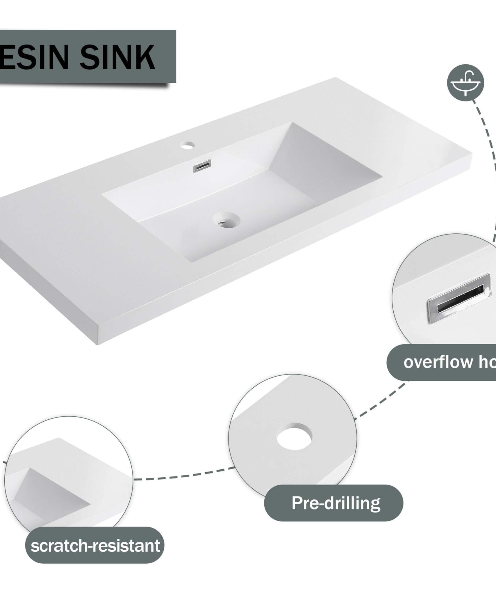 Nuvia 48-Inch Modern Light Coffee Freestanding Vanity With Resin Sink (SAK97502)