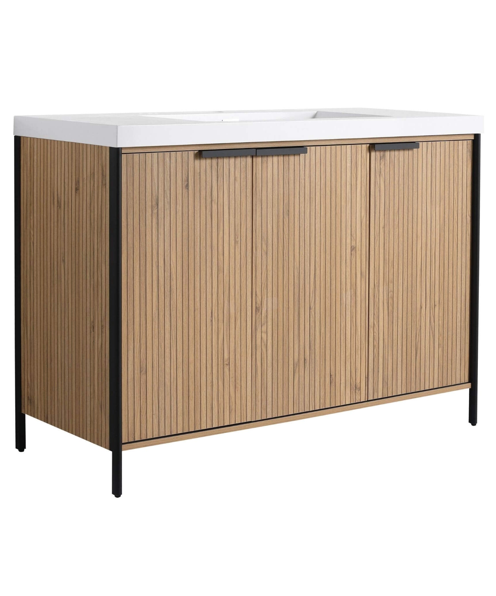 Nuvia 48-Inch Modern Light Coffee Freestanding Vanity With Resin Sink (SAK97502)