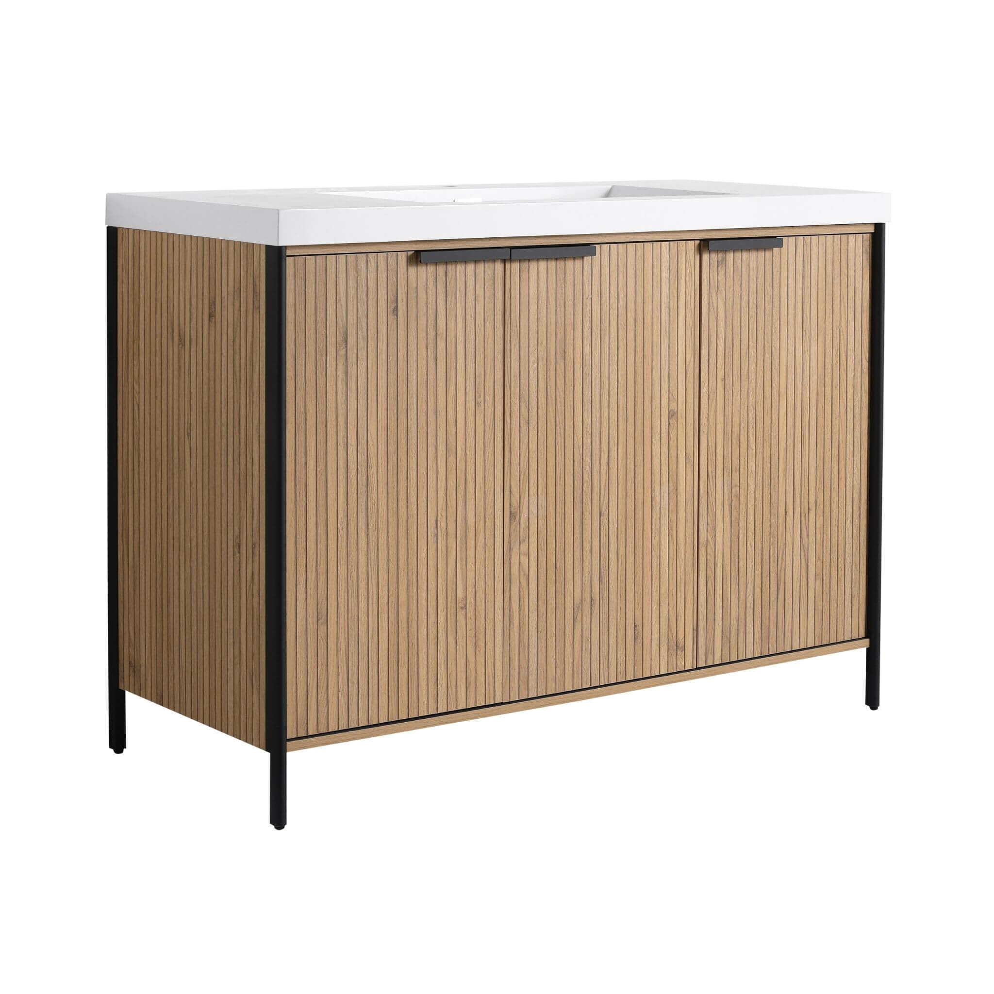 Nuvia 48-Inch Modern Light Coffee Freestanding Vanity With Resin Sink (SAK97502)