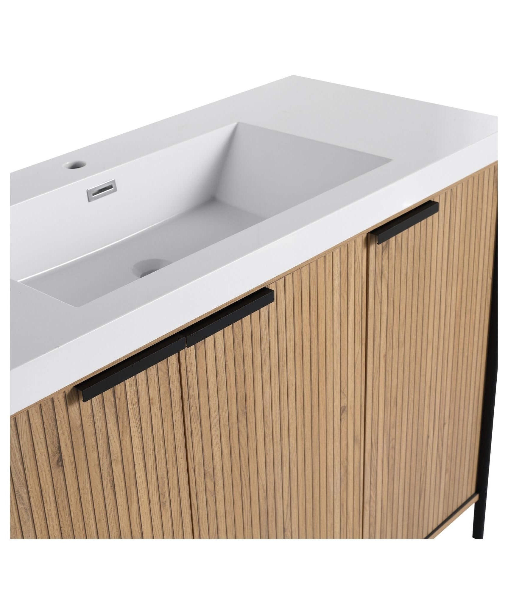 Nuvia 48-Inch Modern Light Coffee Freestanding Vanity With Resin Sink (SAK97502)