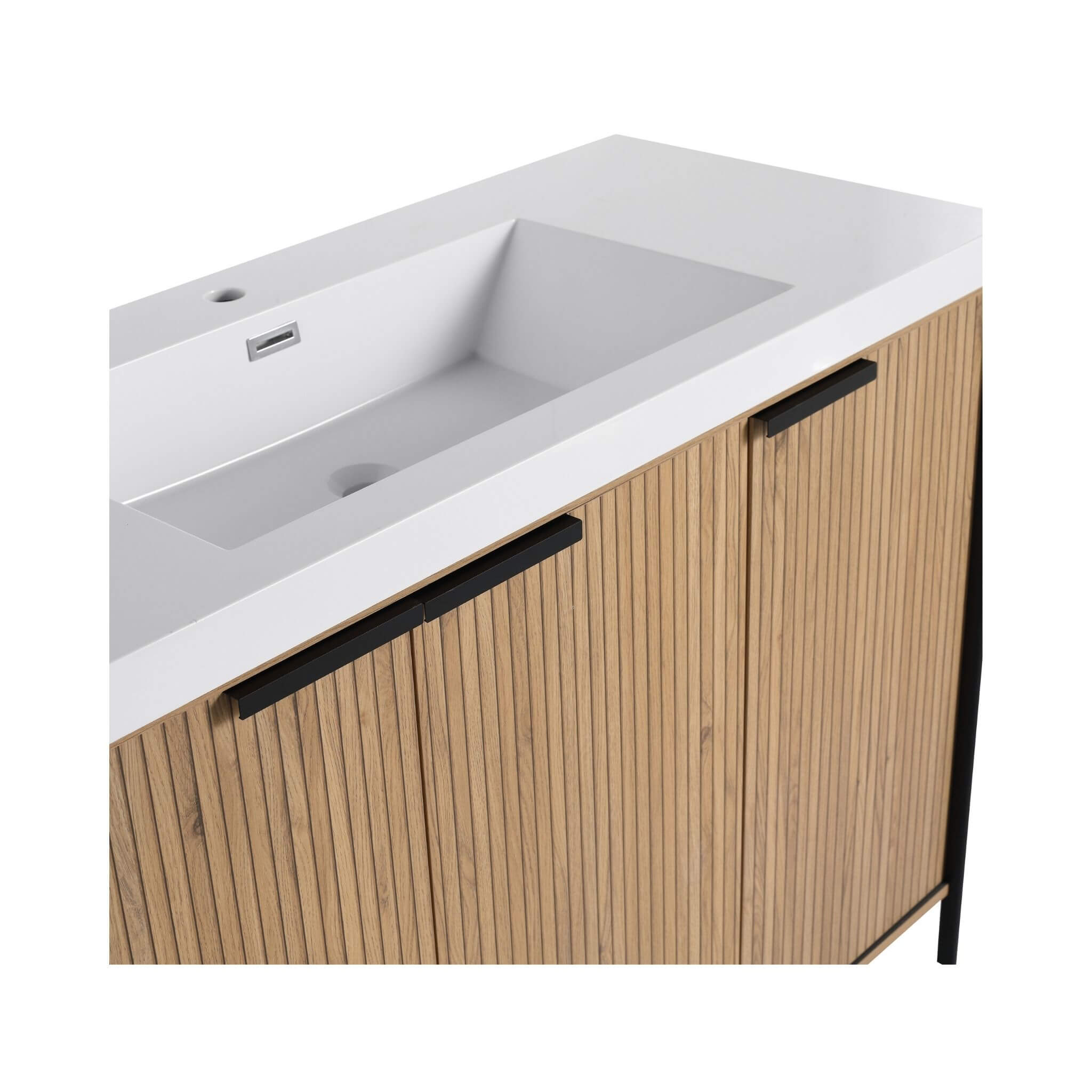 Nuvia 48-Inch Modern Light Coffee Freestanding Vanity With Resin Sink (SAK97502)