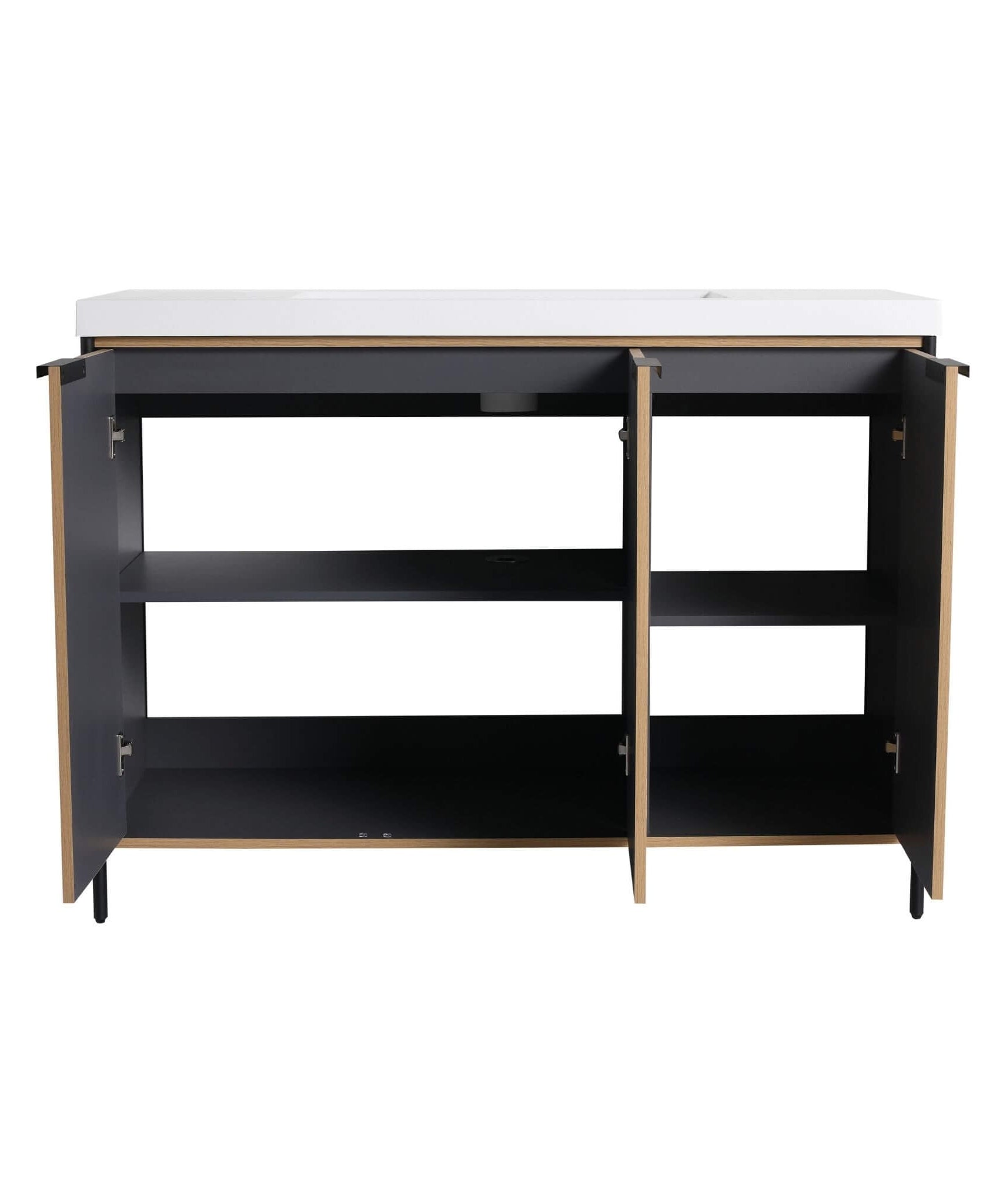 Nuvia 48-Inch Modern Light Coffee Freestanding Vanity With Resin Sink (SAK97502)