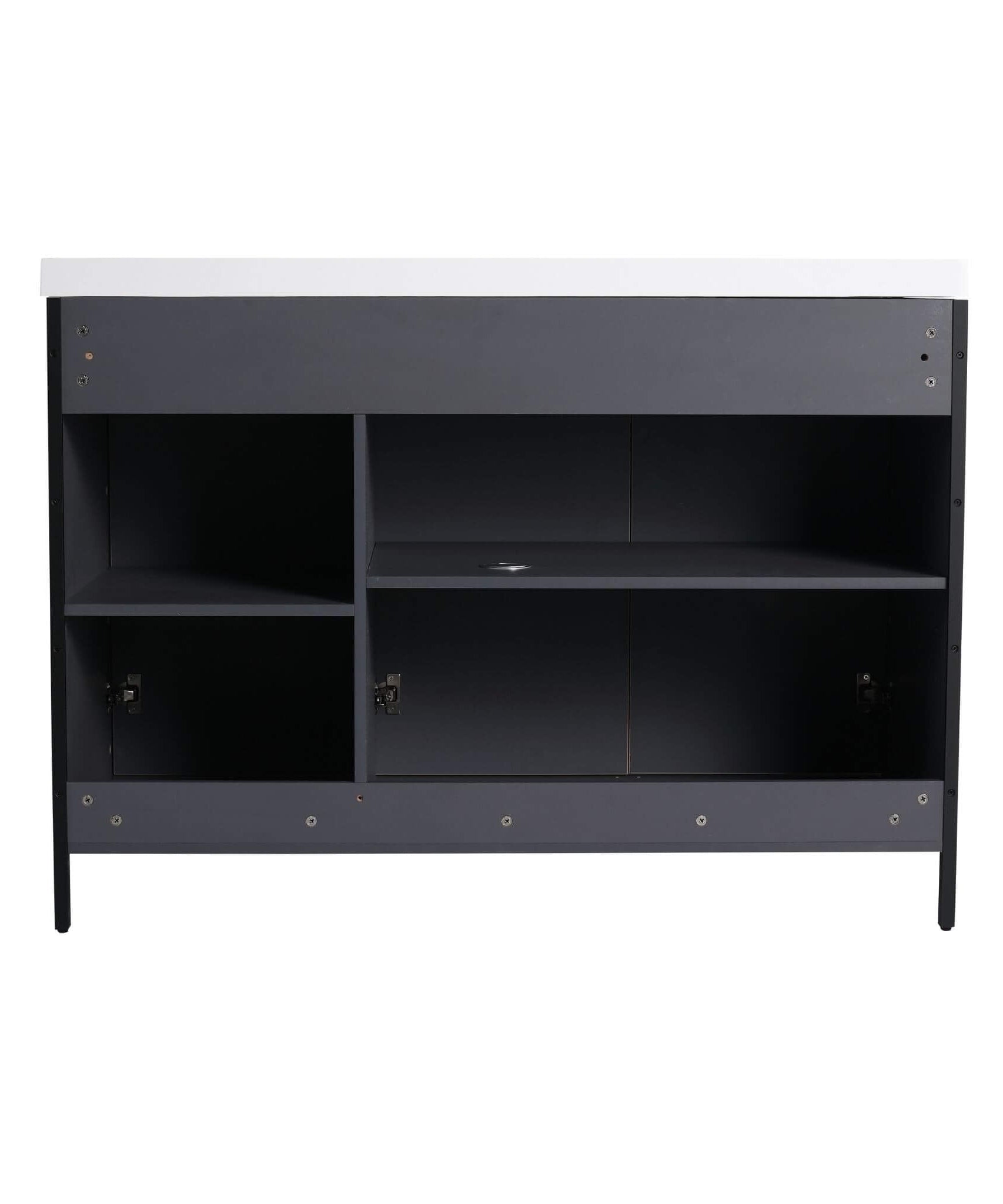 Nuvia 48-Inch Modern Light Coffee Freestanding Vanity With Resin Sink (SAK97502)