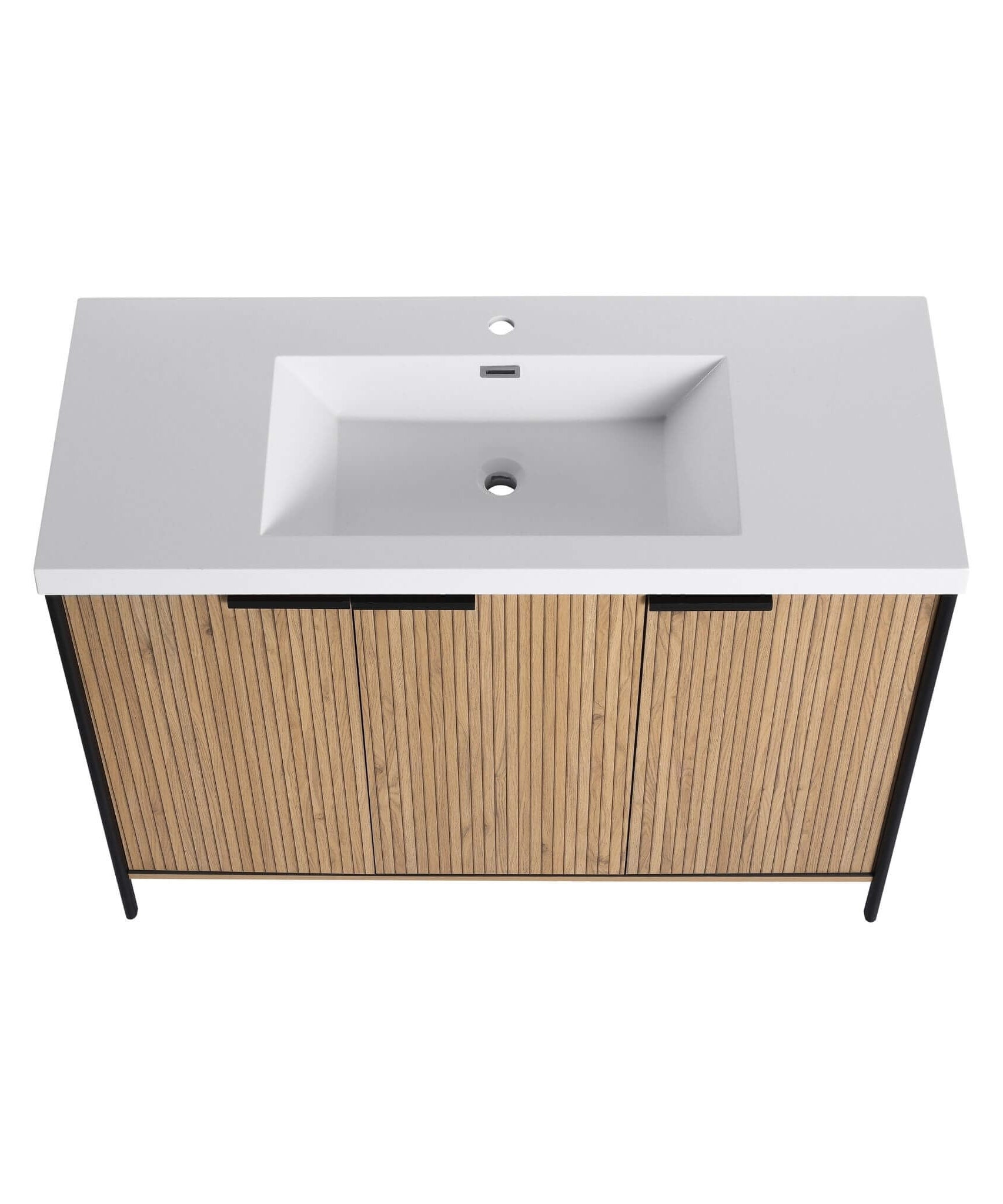 Nuvia 48-Inch Modern Light Coffee Freestanding Vanity With Resin Sink (SAK97502)