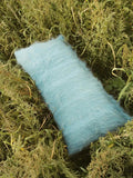 Sky Blue Handwoven Wool Pillow – Brushed Texture