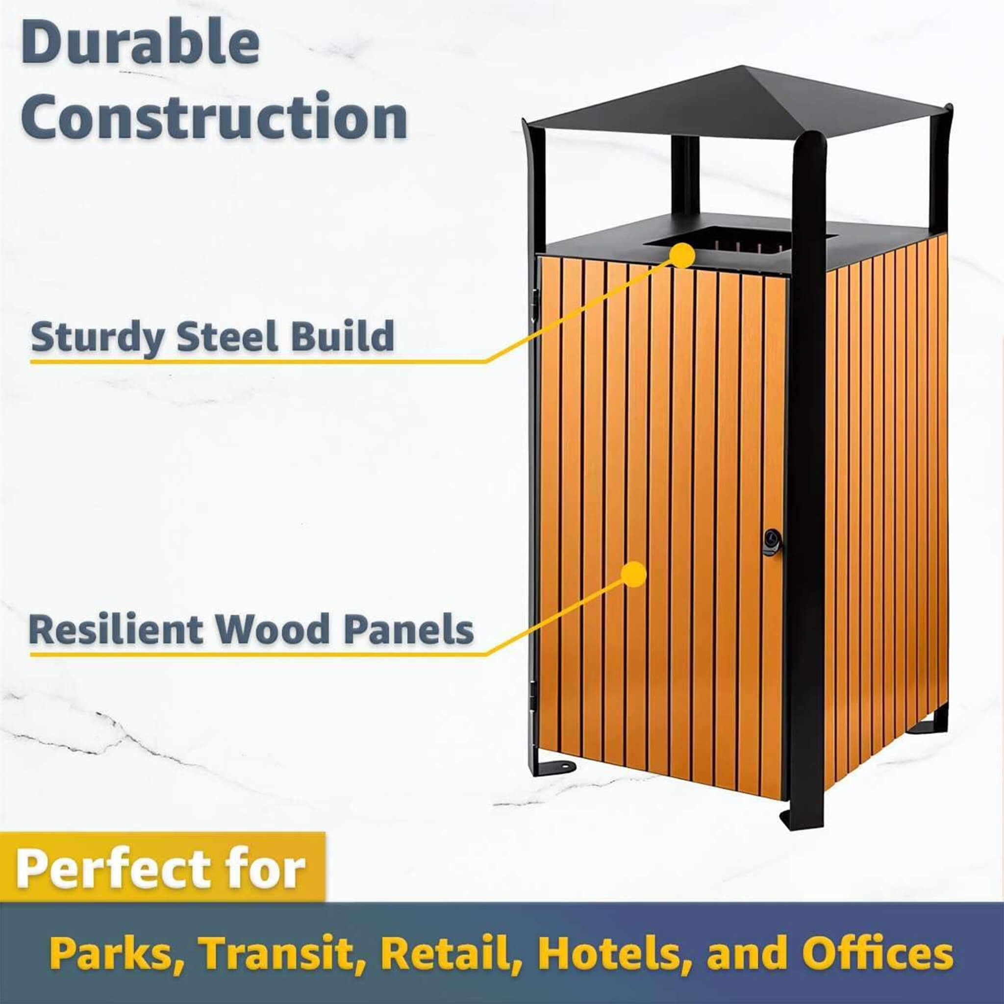 49-Gallon Heavy-Duty Commercial Outdoor Trash Can With Covered Top (SAK72136)