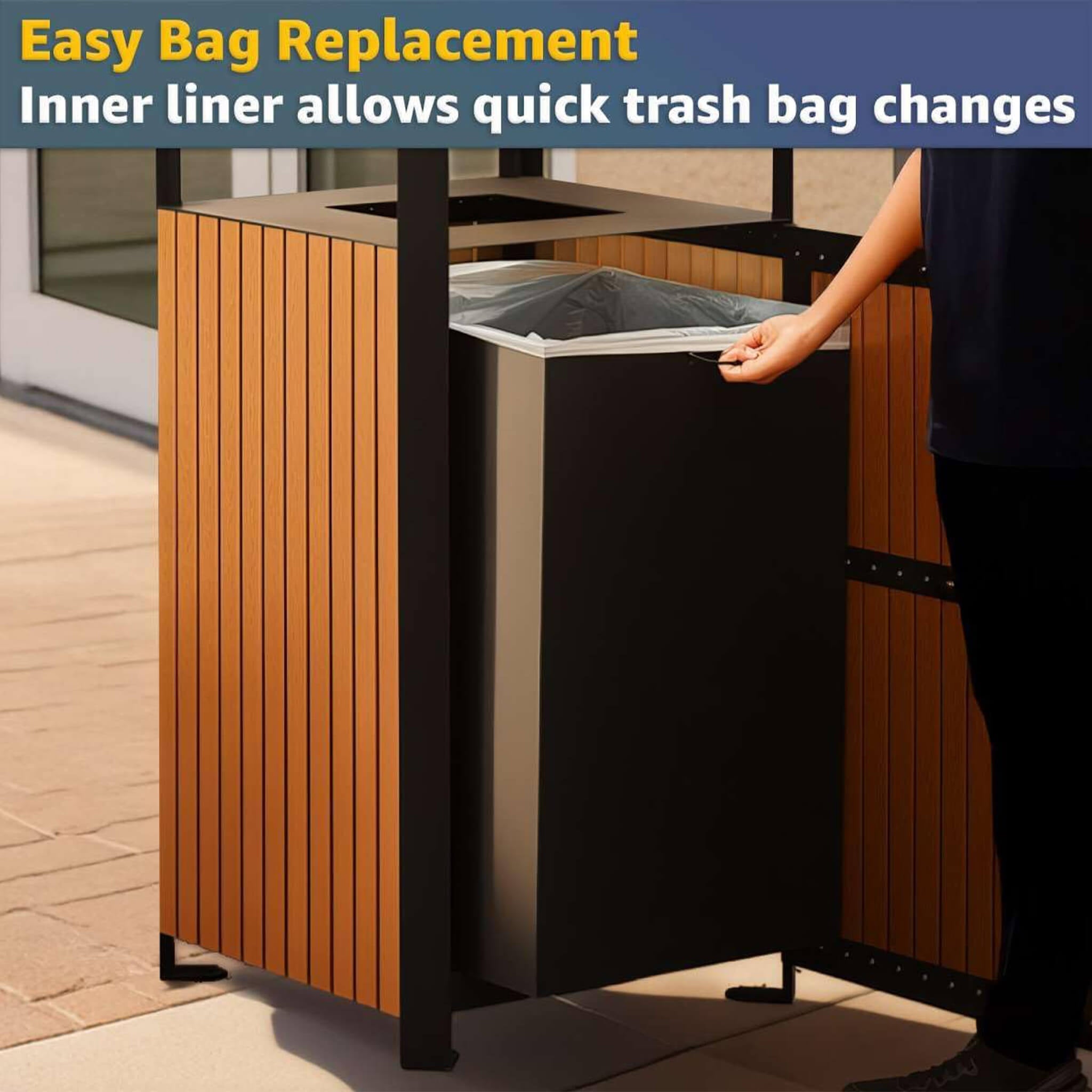 49-Gallon Heavy-Duty Commercial Outdoor Trash Can With Covered Top (SAK72136)
