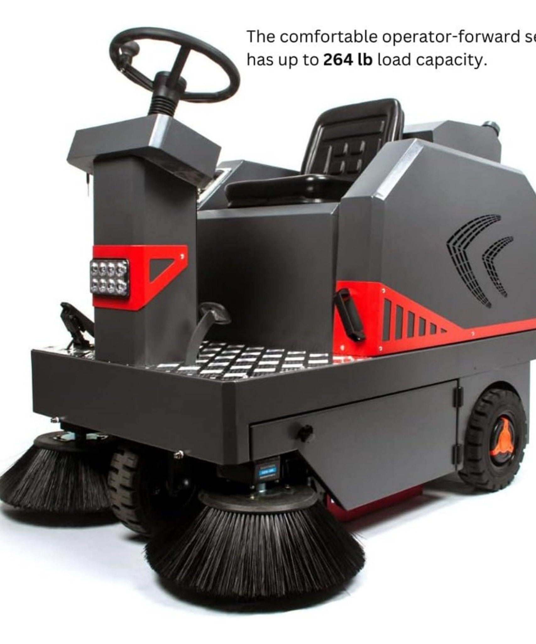 49-Inch Heavy-Duty 1400W Electric Industrial Ride-On Floor Sweeper With Dustbin & Water Tank (SAK18436)