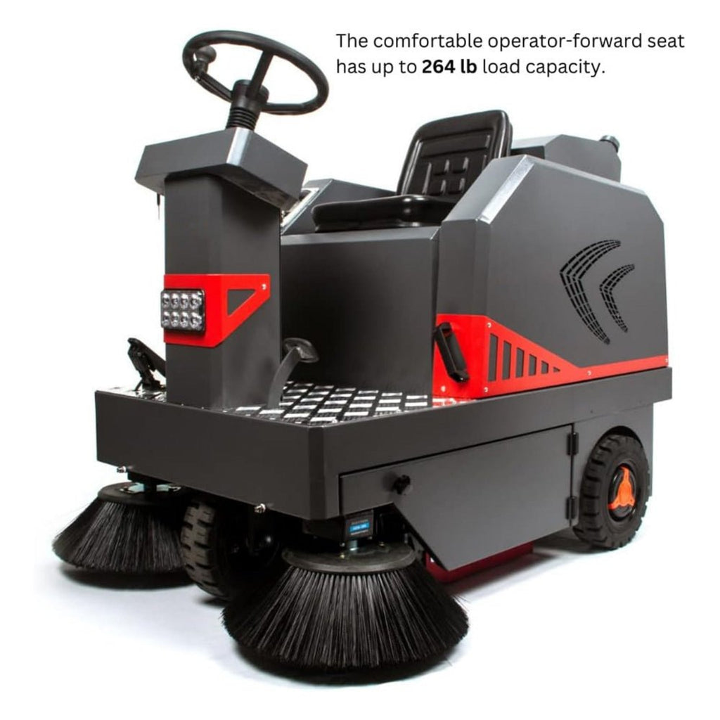 49-Inch Heavy-Duty 1400W Electric Industrial Ride-On Floor Sweeper With Dustbin & Water Tank (SAK18436)