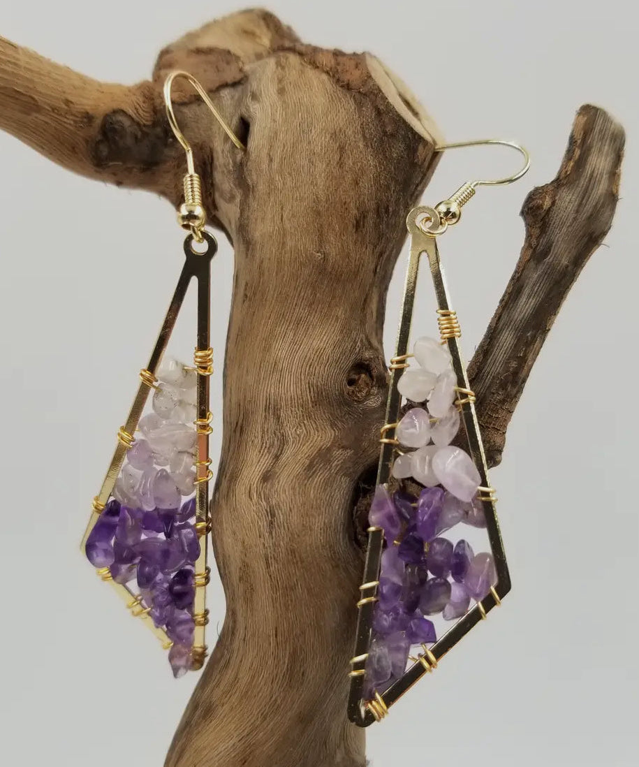 Amethyst Earrings | Boho Chic | Drop Earrings