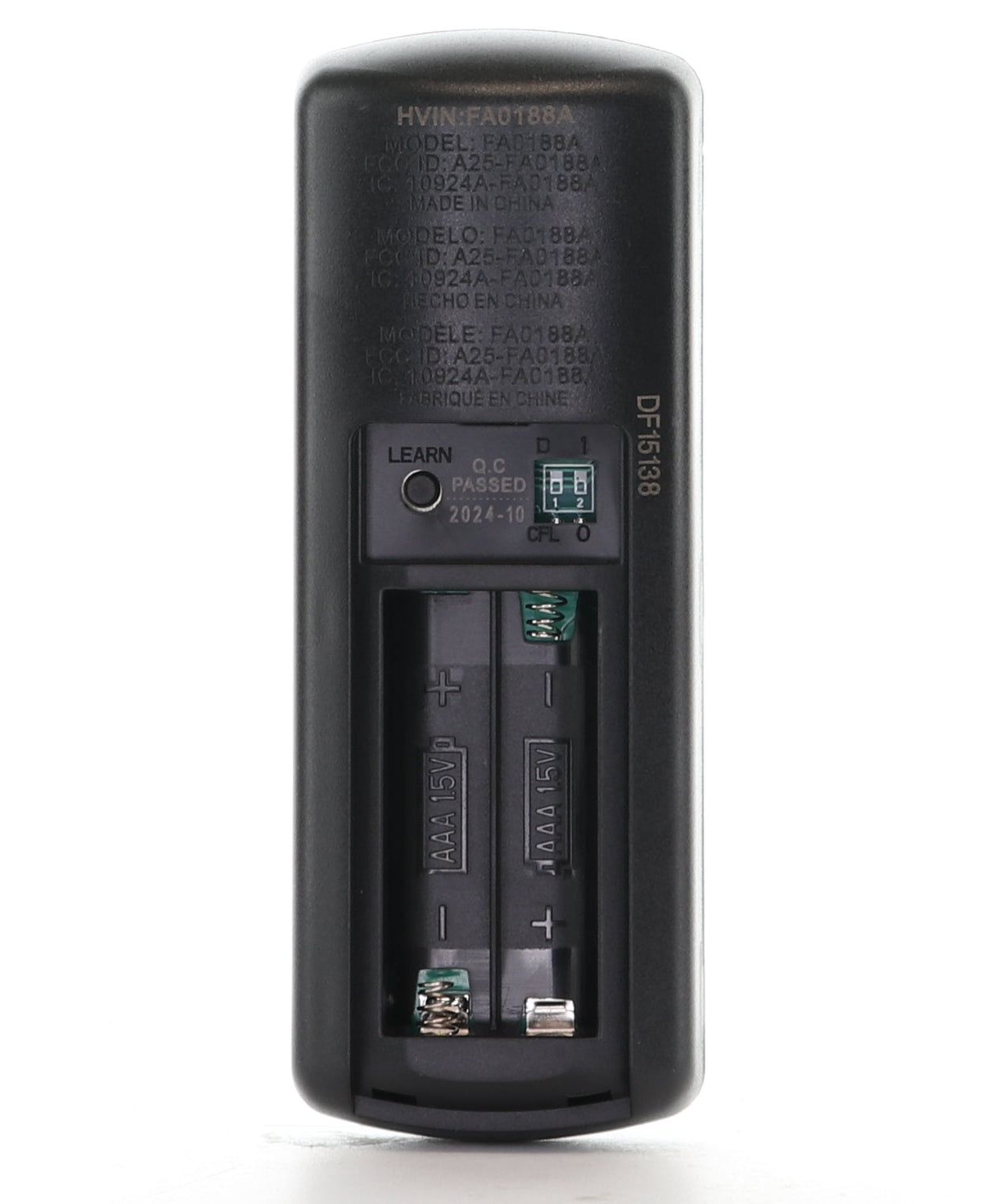 Harbor Breeze FA0188A Ceiling fan Remote Control for Boltz III, Mac III, Reverdy, and Crestwell Fans - A25-FA0188A