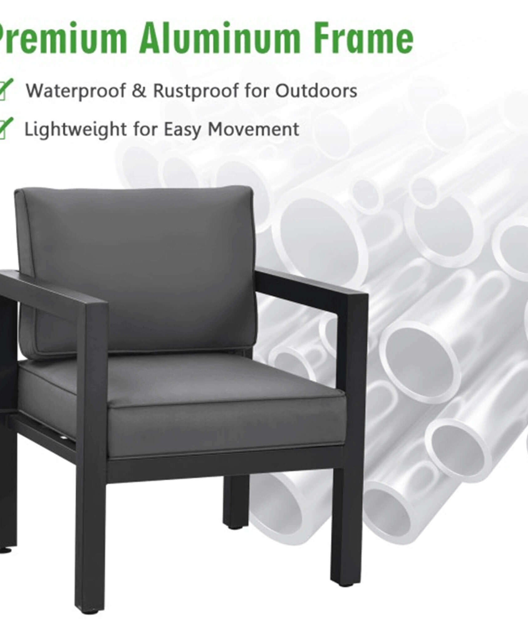 Alora 4-Piece Premium Outdoor Aluminum Furniture Set For Backyard & Poolside (SAK73532)