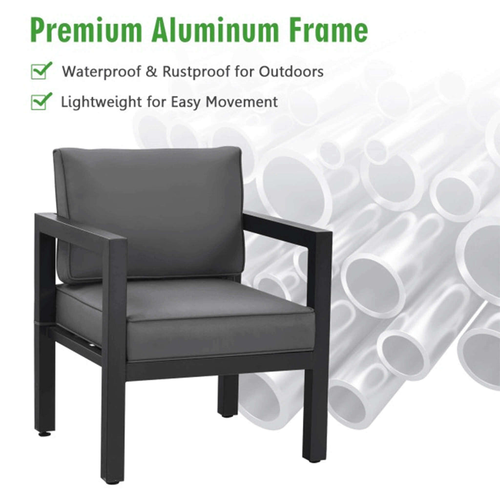 Alora 4-Piece Premium Outdoor Aluminum Furniture Set For Backyard & Poolside (SAK73532)