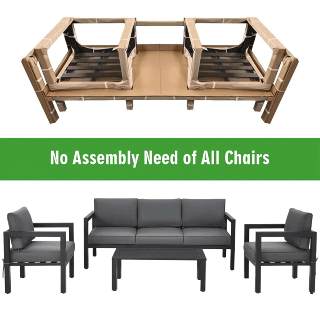 Alora 4-Piece Premium Outdoor Aluminum Furniture Set For Backyard & Poolside (SAK73532)