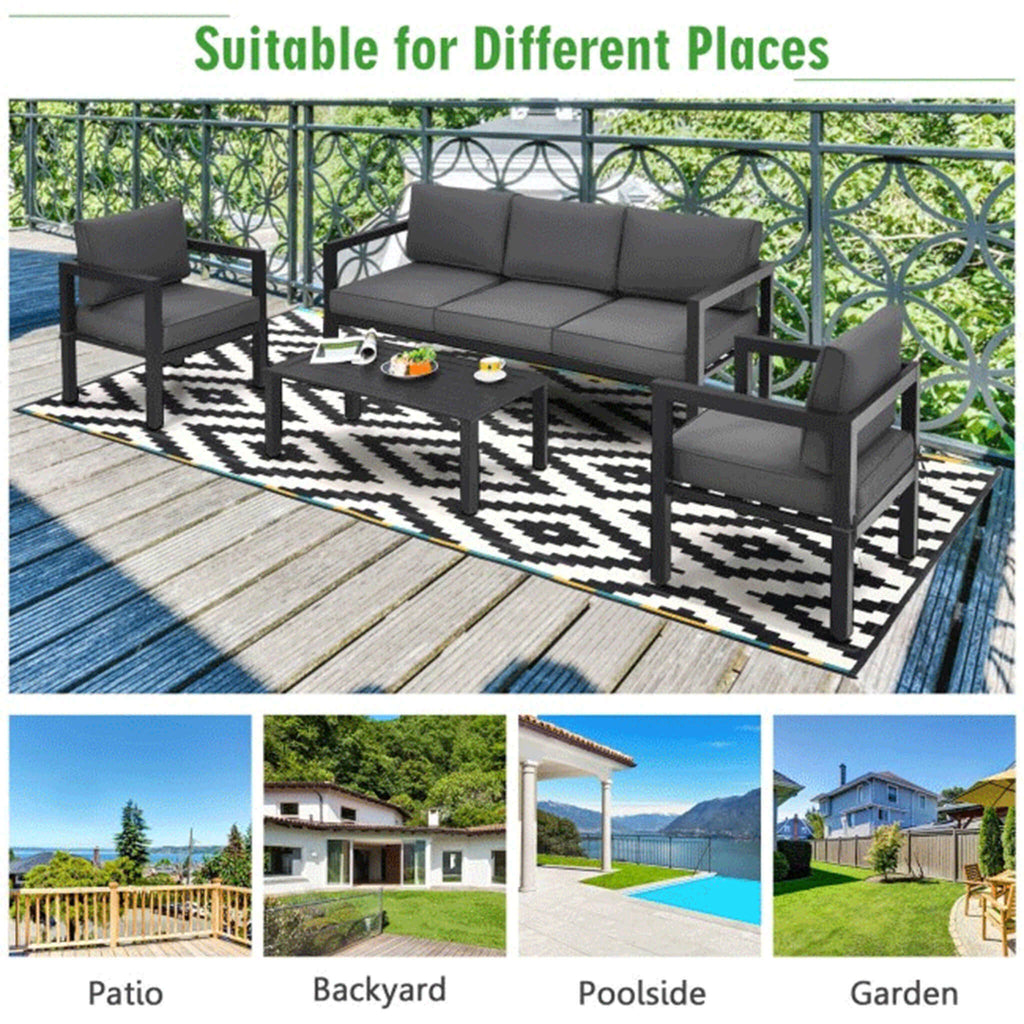 Alora 4-Piece Premium Outdoor Aluminum Furniture Set For Backyard & Poolside (SAK73532)