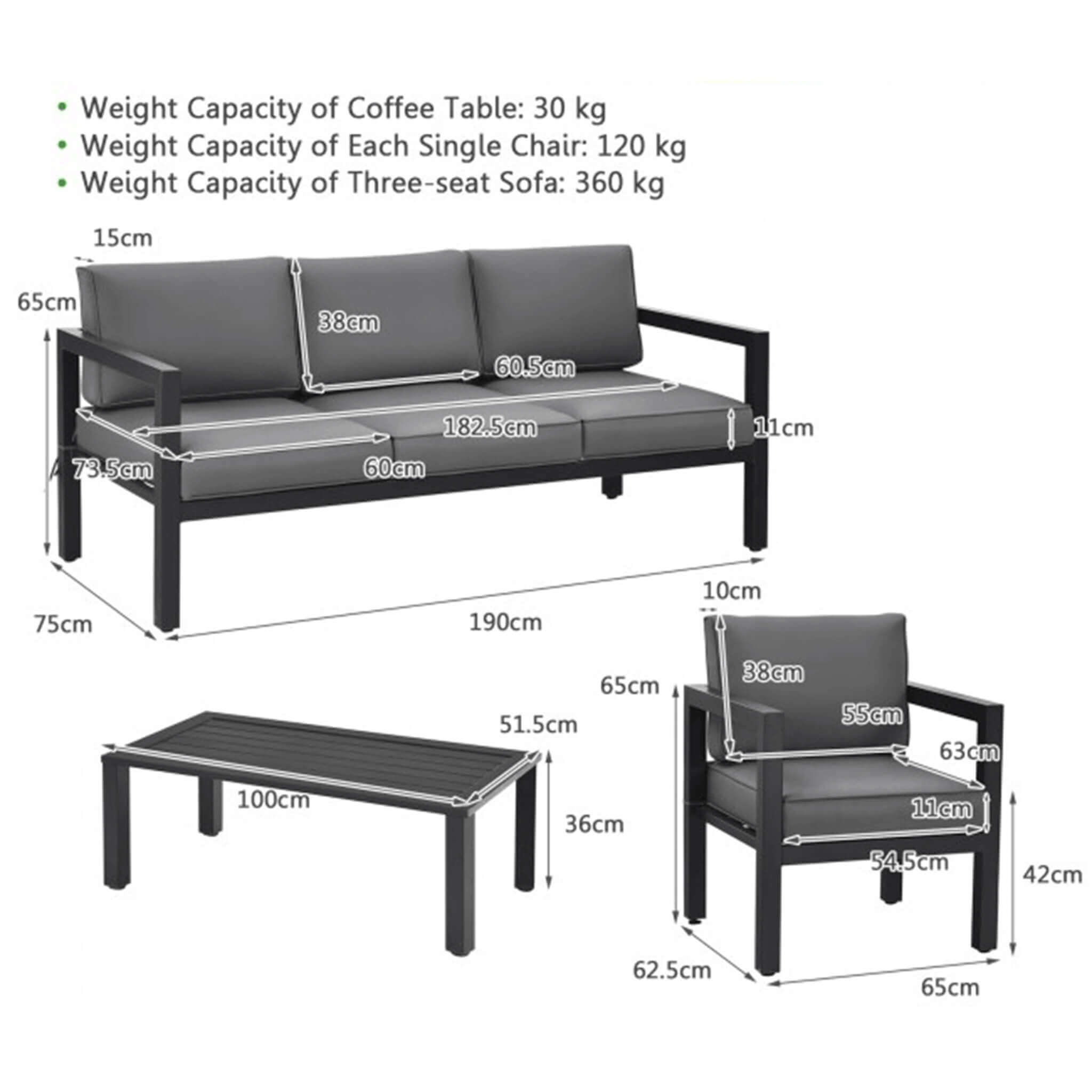 Alora 4-Piece Premium Outdoor Aluminum Furniture Set For Backyard & Poolside (SAK73532)