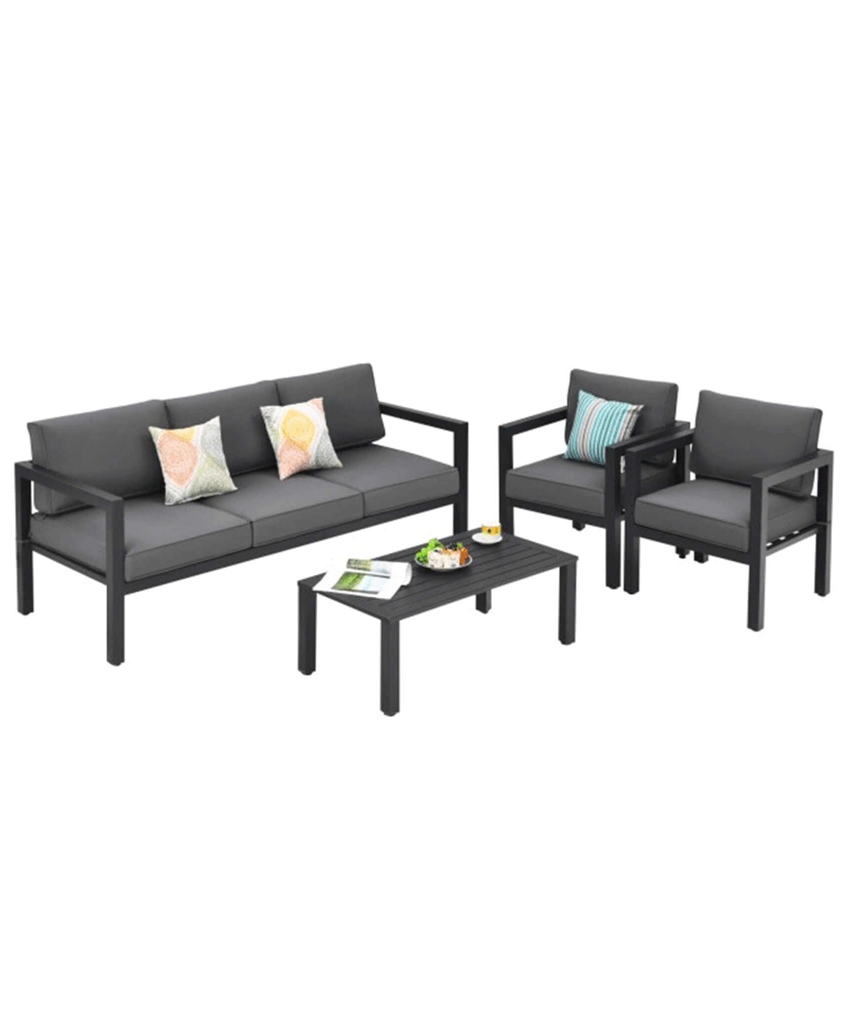 Alora 4-Piece Premium Outdoor Aluminum Furniture Set For Backyard & Poolside (SAK73532)
