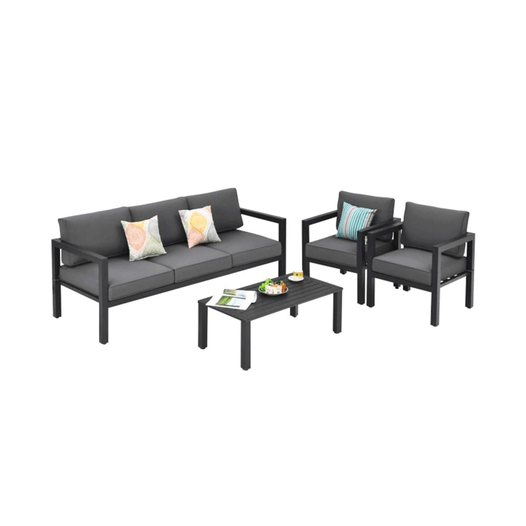 Alora 4-Piece Premium Outdoor Aluminum Furniture Set For Backyard & Poolside (SAK73532)