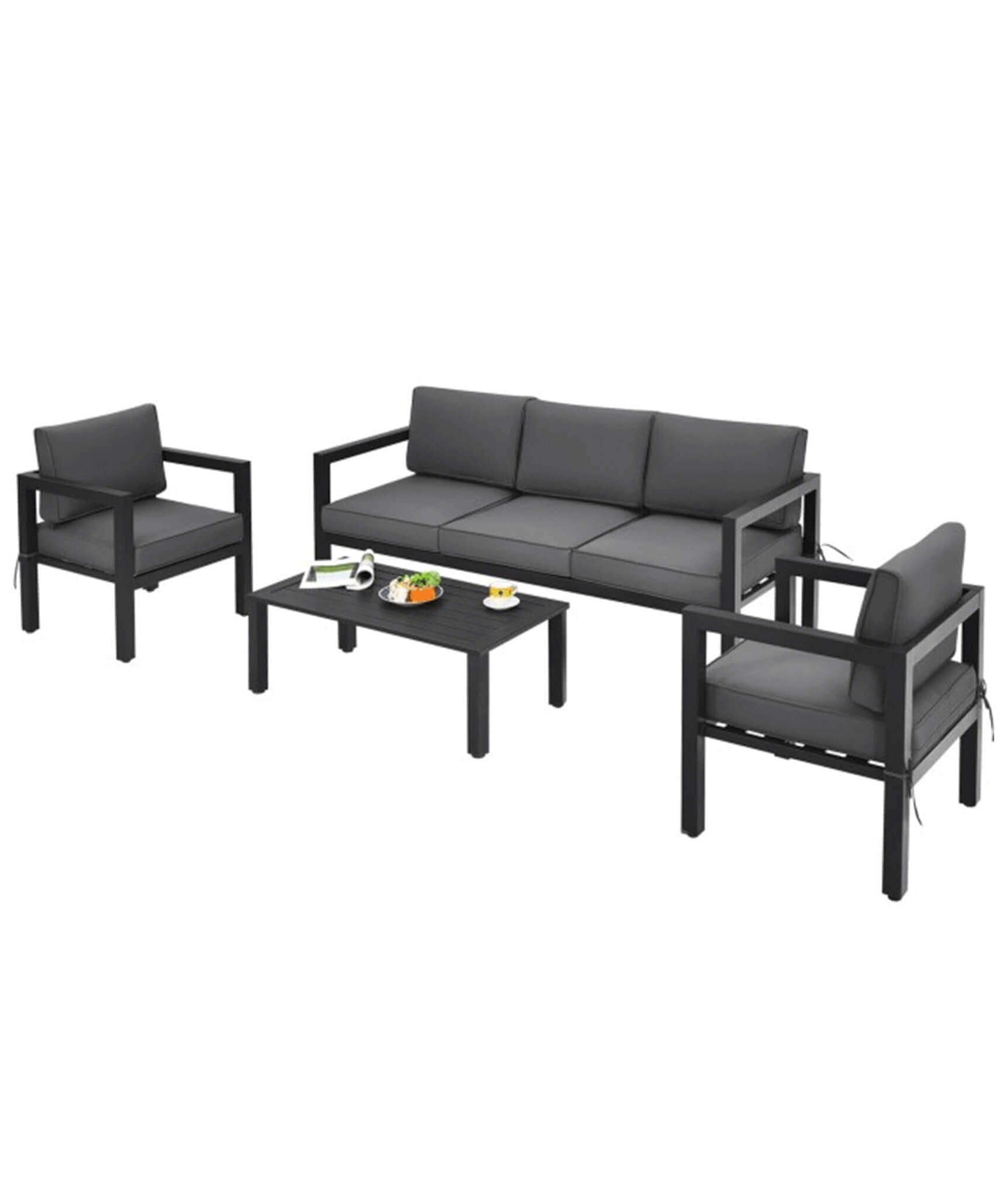Alora 4-Piece Premium Outdoor Aluminum Furniture Set For Backyard & Poolside (SAK73532)