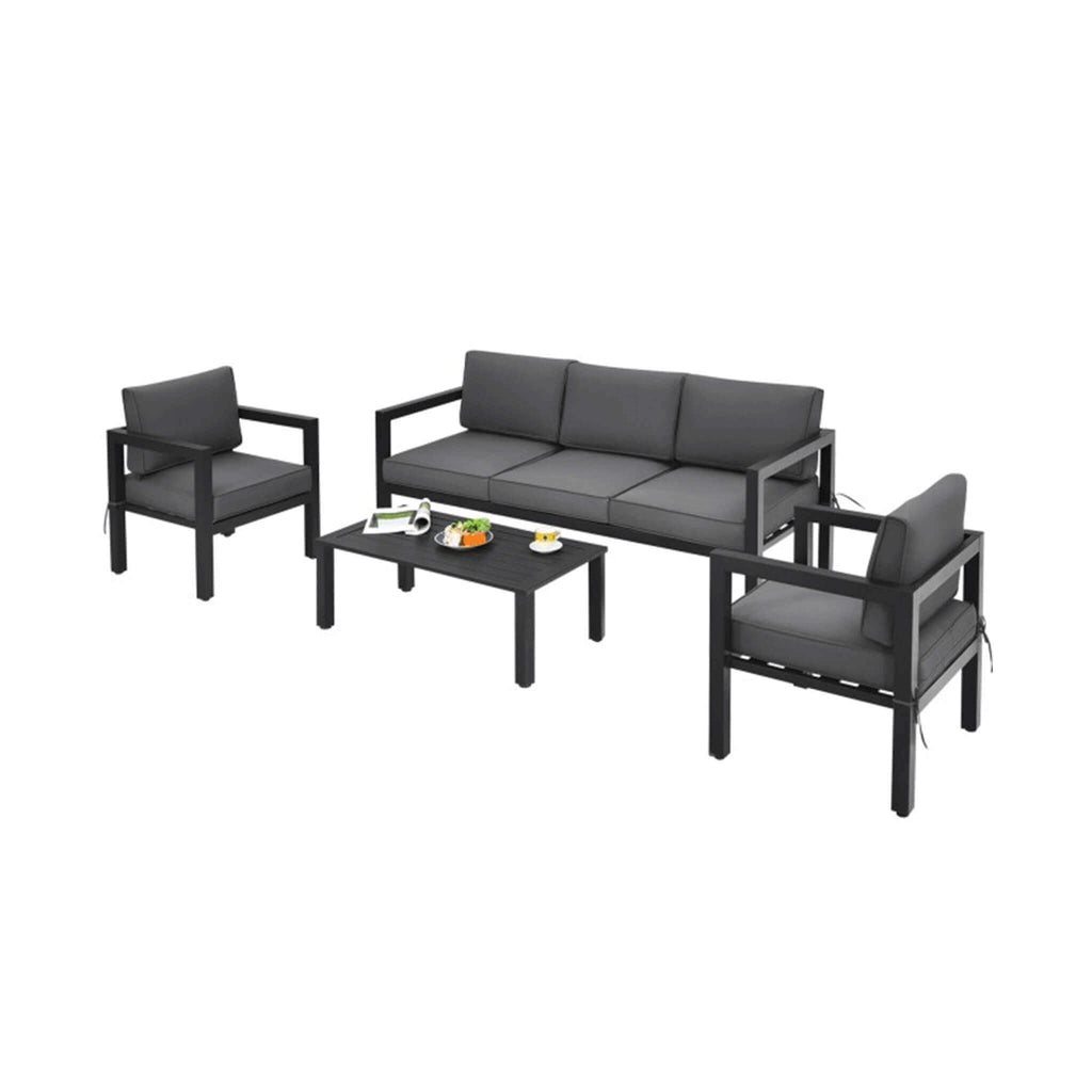 Alora 4-Piece Premium Outdoor Aluminum Furniture Set For Backyard & Poolside (SAK73532)