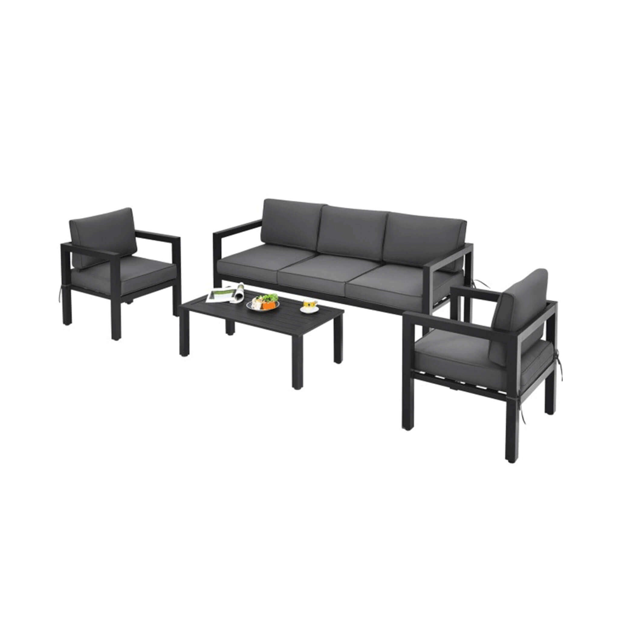 Alora 4-Piece Premium Outdoor Aluminum Furniture Set For Backyard & Poolside (SAK73532)