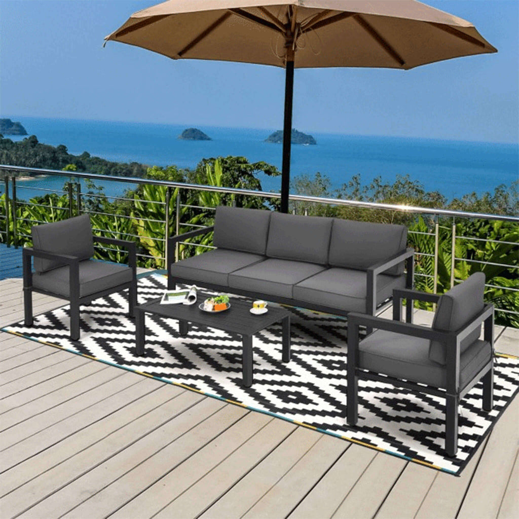 Alora 4-Piece Premium Outdoor Aluminum Furniture Set For Backyard & Poolside (SAK73532)