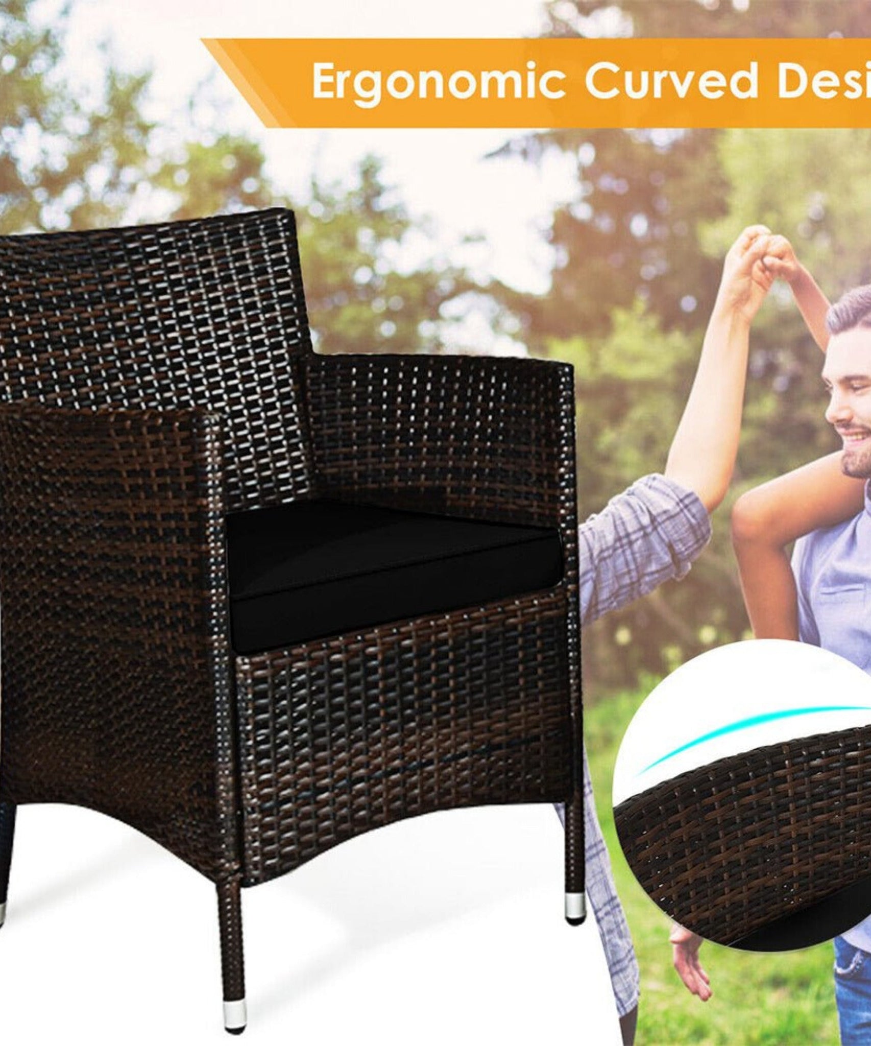 Alora 4-Piece Outdoor Rattan Patio Furniture Set With Cushions & Coffee Table (SAK75463)