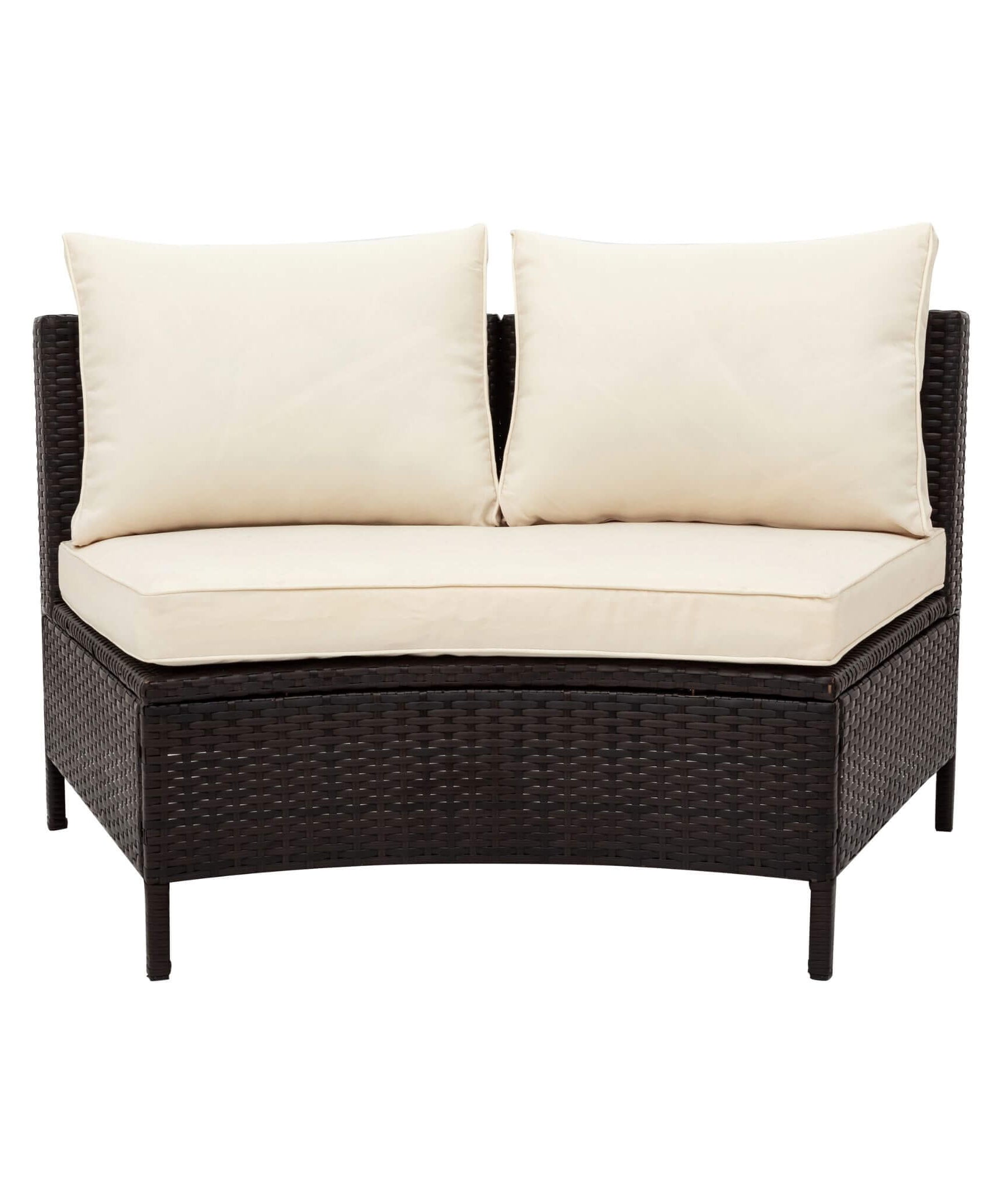 Alora Premium 5-Piece All-Weather Half-Moon Outdoor Rattan Wicker Patio Sectional Sofa Furniture Set With Tempered Glass Table (SAK32615)