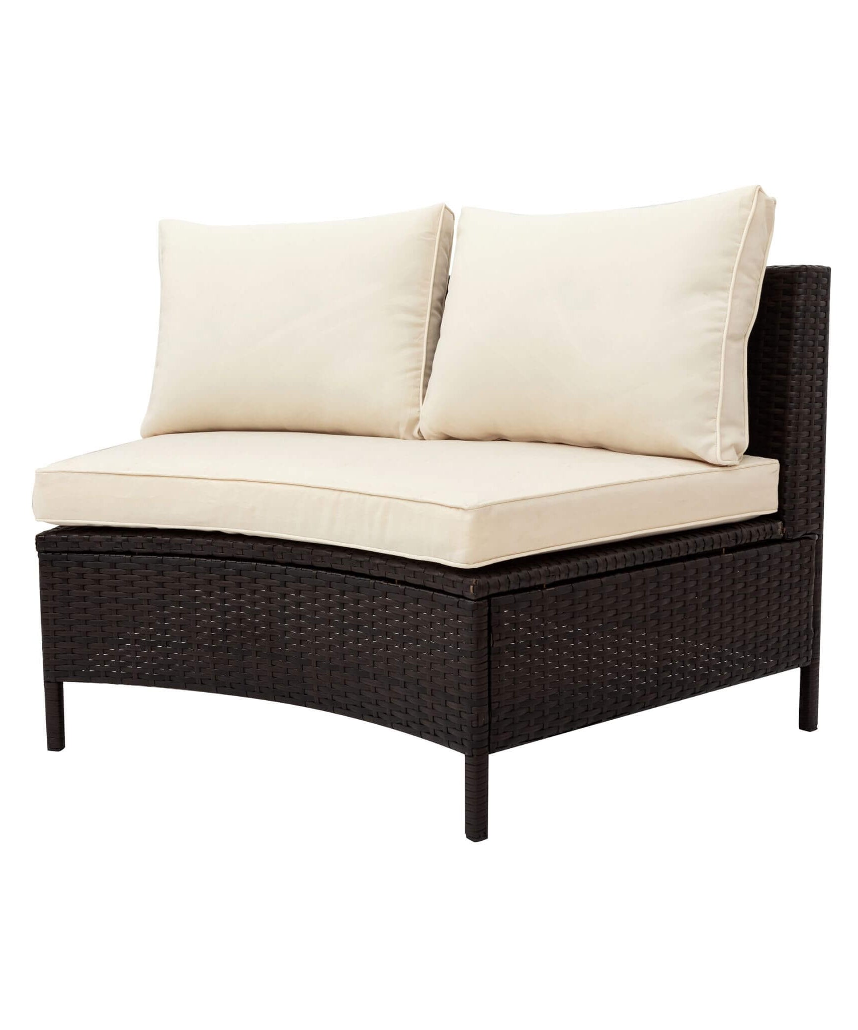 Alora Premium 5-Piece All-Weather Half-Moon Outdoor Rattan Wicker Patio Sectional Sofa Furniture Set With Tempered Glass Table (SAK32615)