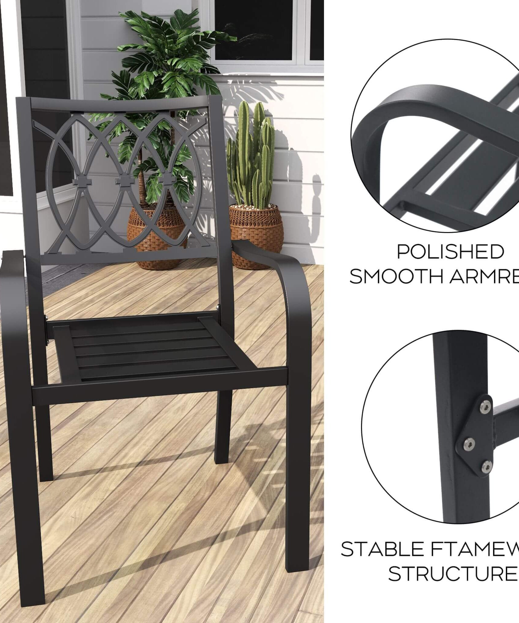 Alora 5-Piece Outdoor Dining Set With 4 Heavy-Duty Chairs And Square Table With Umbrella Hole [UMBRELLA NOT INCLUDED] (SAK93546)