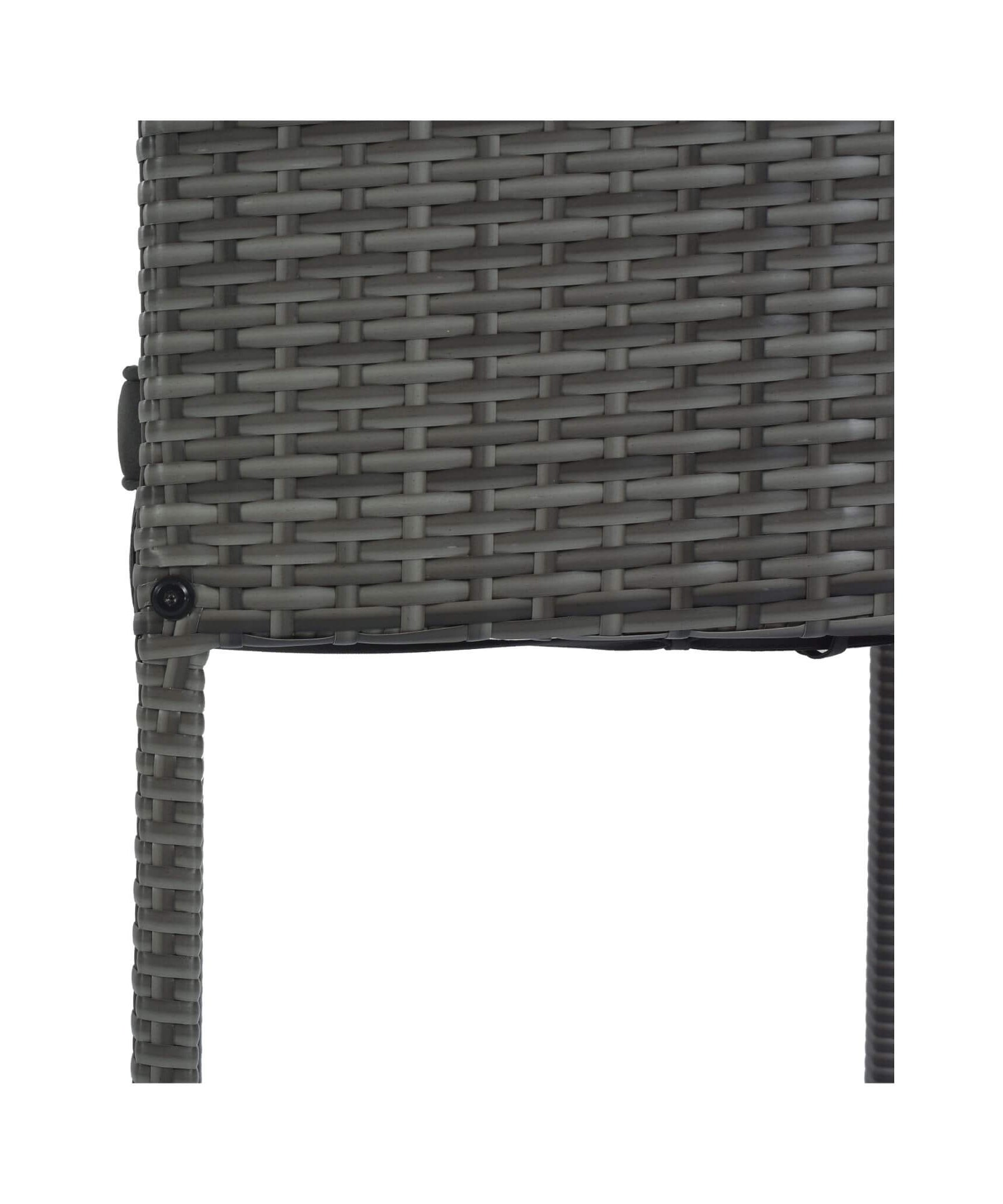 Alora 5-Piece Wicker Patio Bar Set With Cushions & Acacia Table (SAK26801)