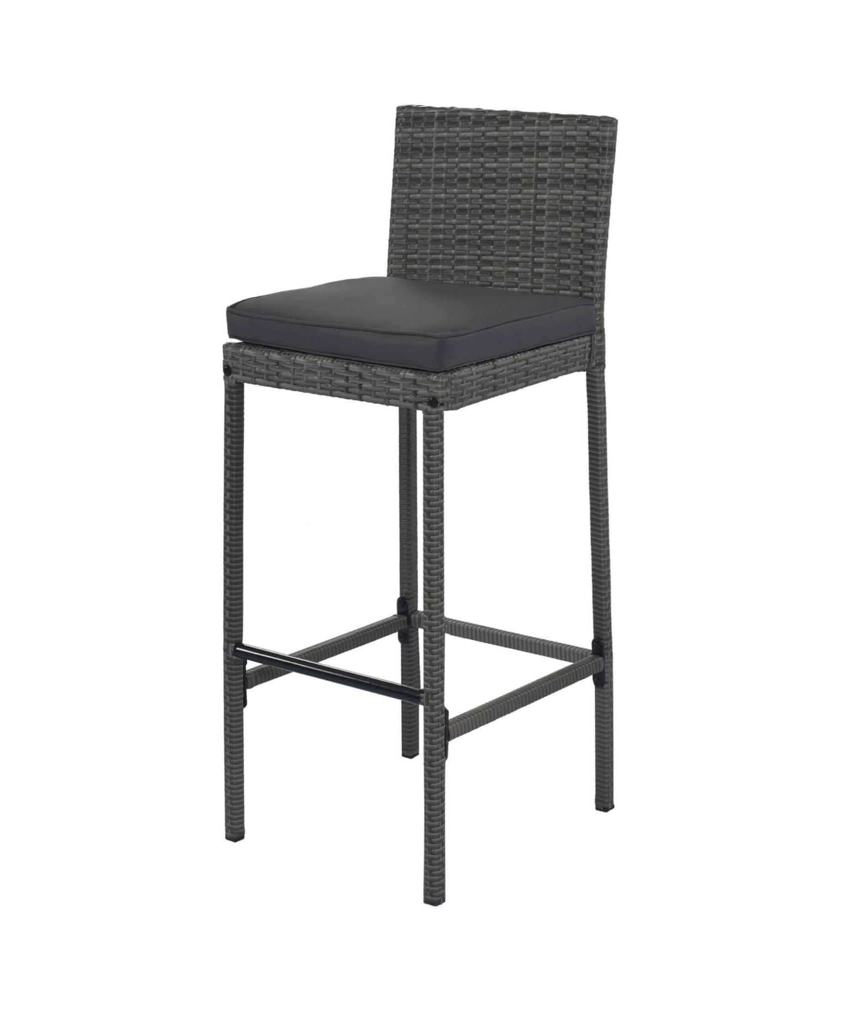 Alora 5-Piece Wicker Patio Bar Set With Cushions & Acacia Table (SAK26801)