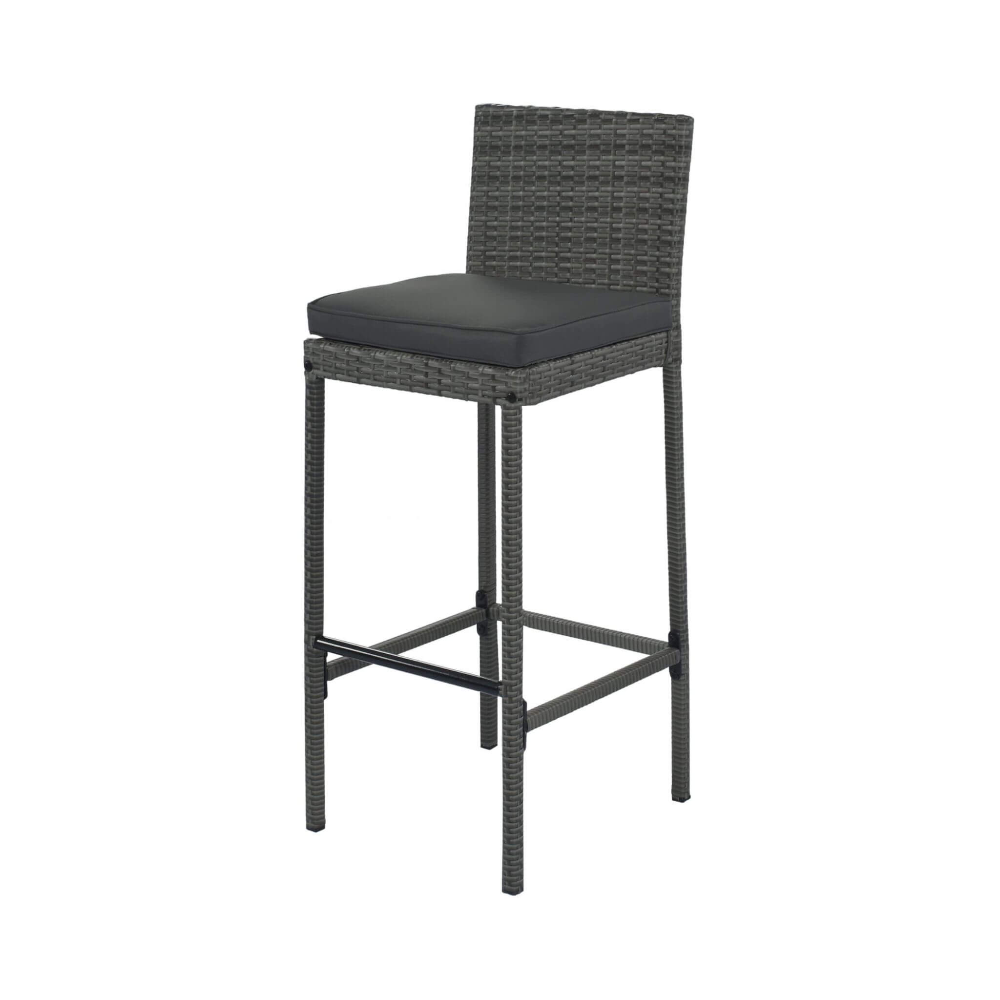 Alora 5-Piece Wicker Patio Bar Set With Cushions & Acacia Table (SAK26801)