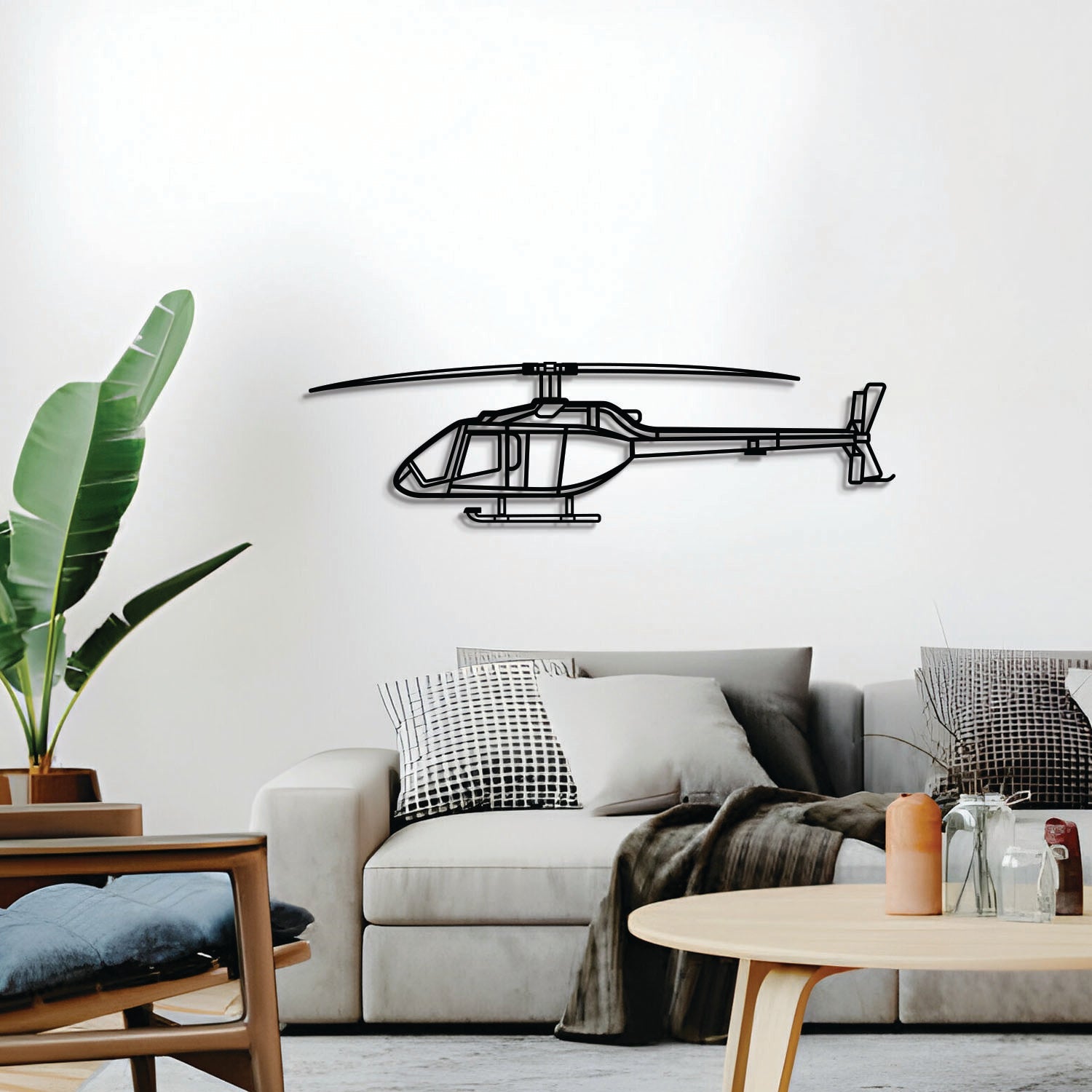 505 Jet Ranger X Metallflugzeug-Wandkunst – NCP0506