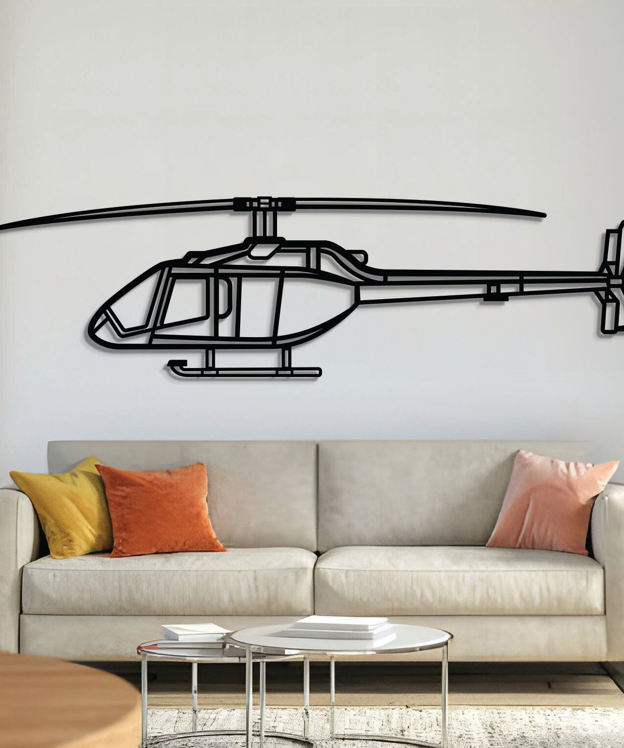 505 Jet Ranger X Metallflugzeug-Wandkunst – NCP0506