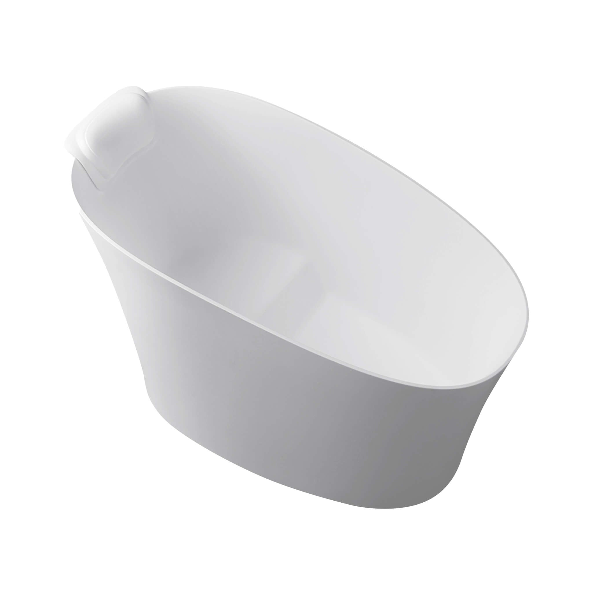 Nuvia 51-Inch Solid Surface Oval Freestanding Bathtub With Seat And Headrest (SAK61983)