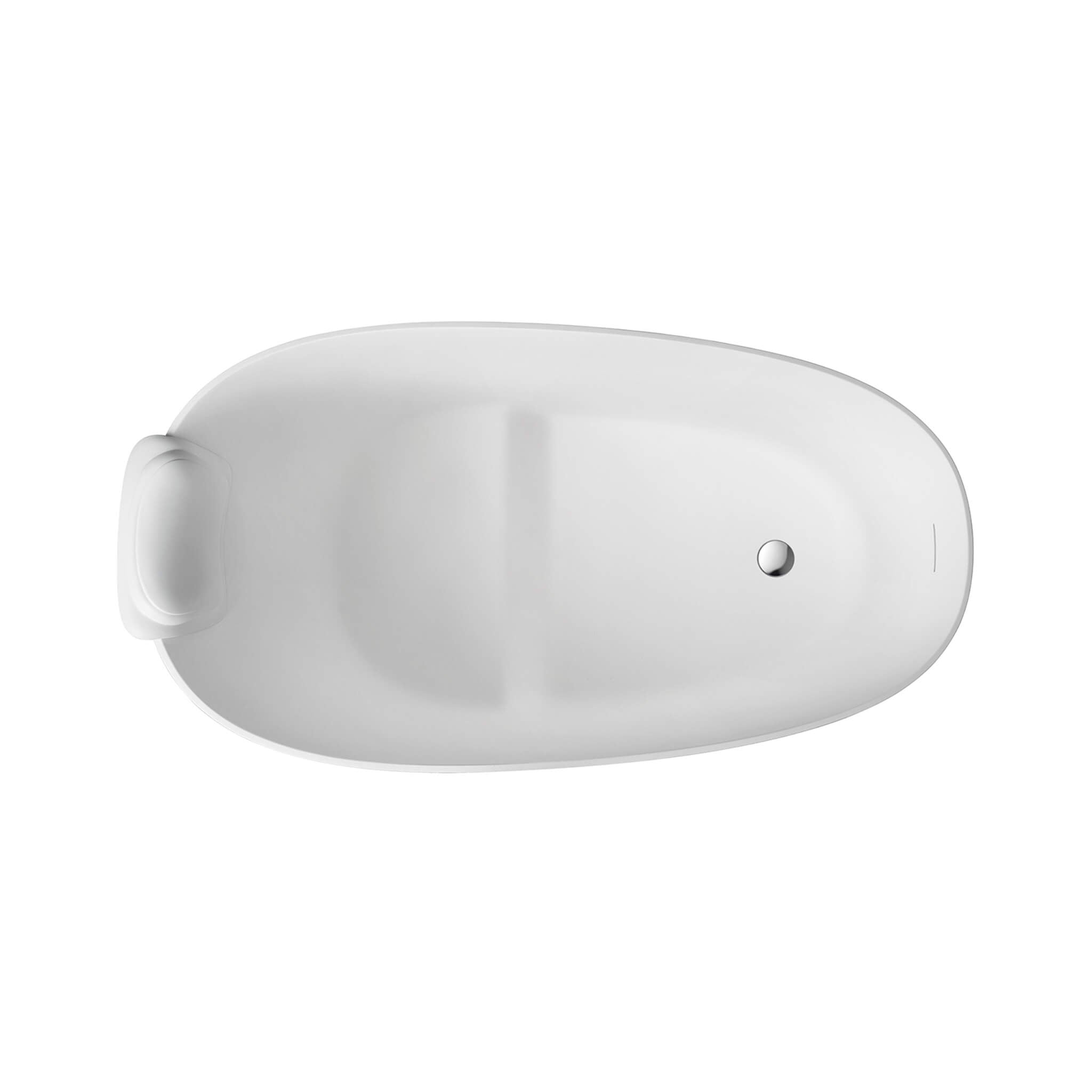 Nuvia 51-Inch Solid Surface Oval Freestanding Bathtub With Seat And Headrest (SAK61983)