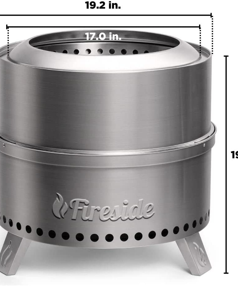 Pluto R19-SS Smokeless Outdoor Fire Pit -  Stainless Steel