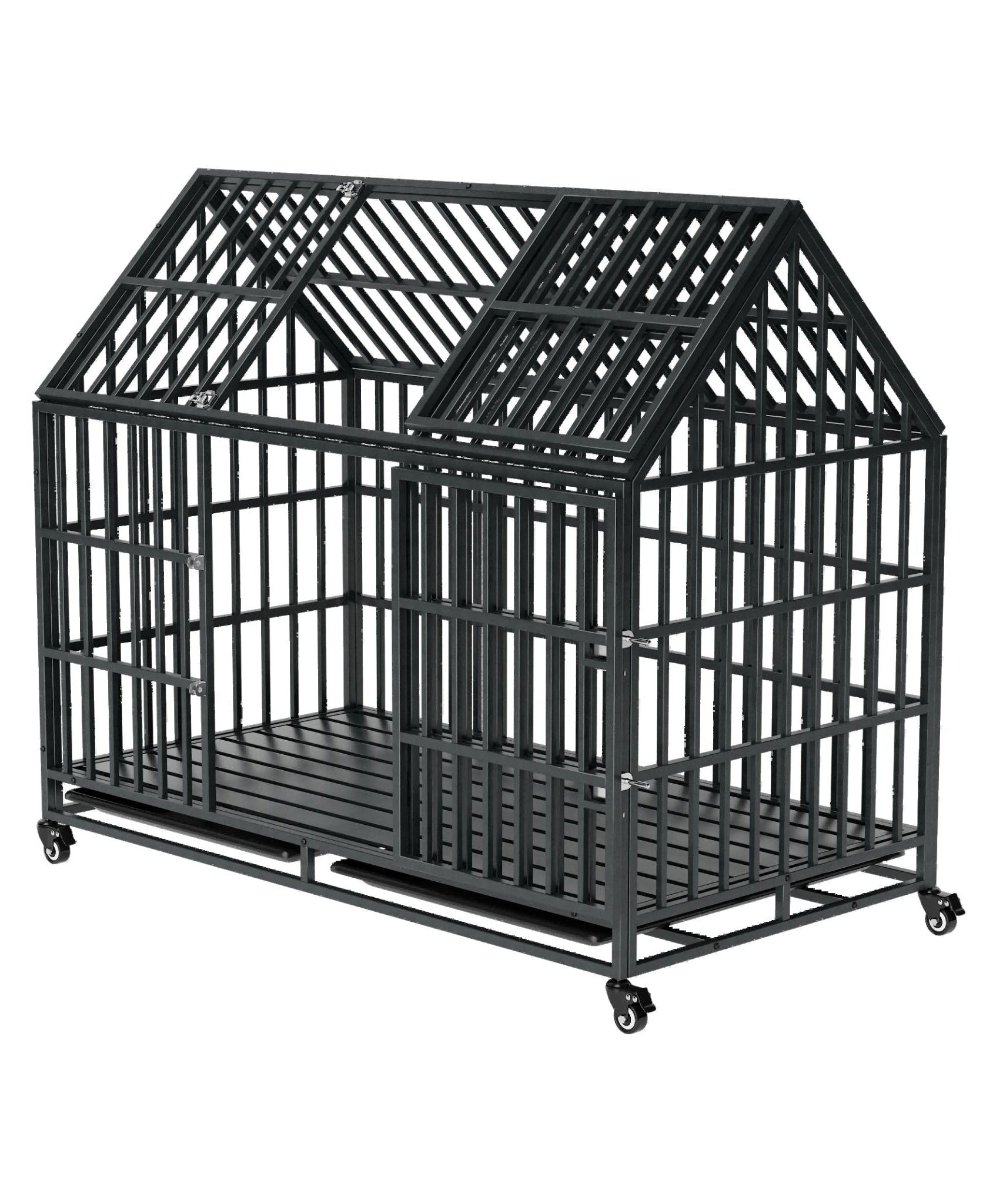 52-Inch Heavy-Duty Dog Crate With Roof Top Escape Proof Design (SAK90267)
