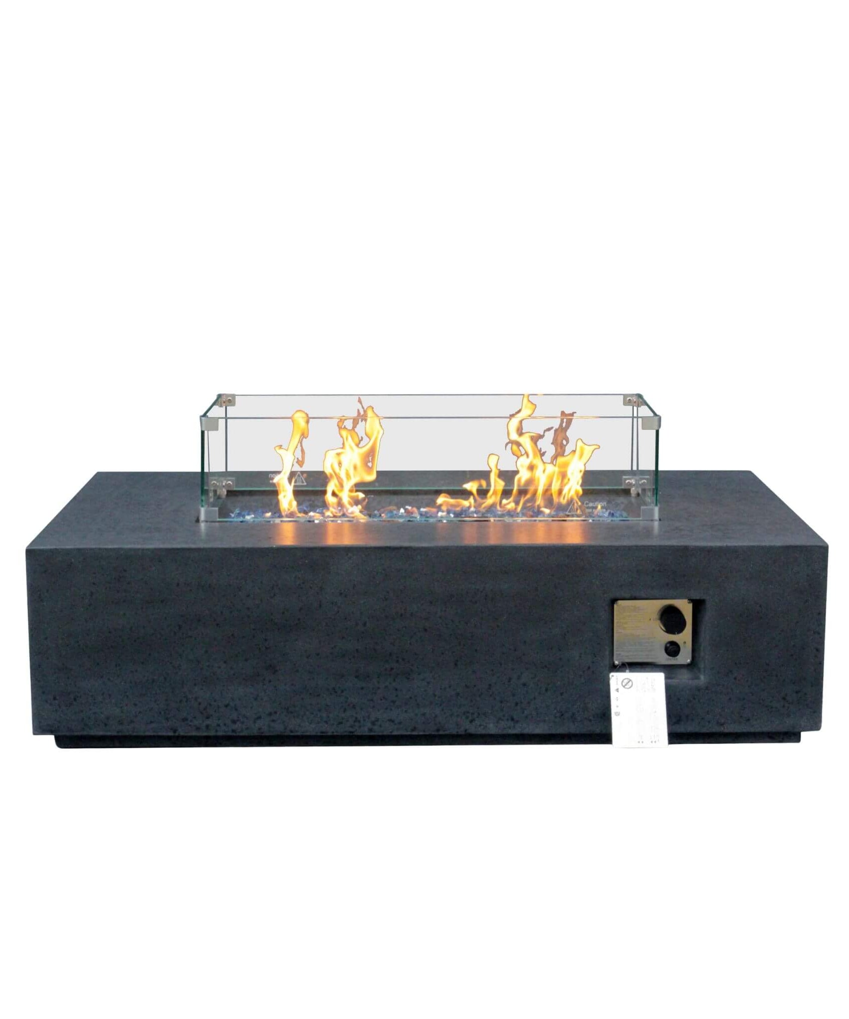 Alora 52" Outdoor Concrete Liquid Propane Rectangular Fire Pit Table (SAK84314)