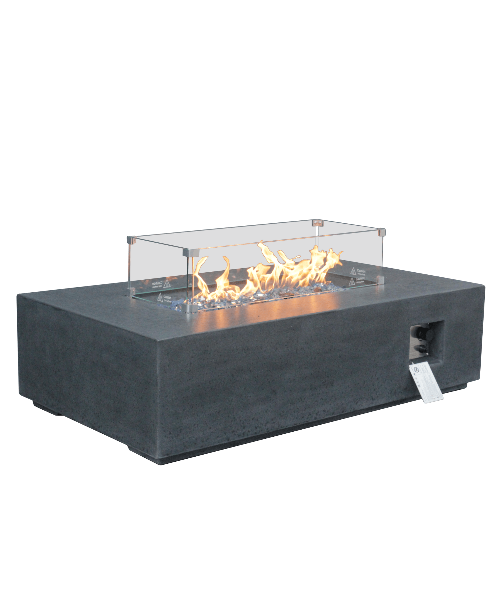Alora 52" Outdoor Concrete Liquid Propane Rectangular Fire Pit Table (SAK84314)