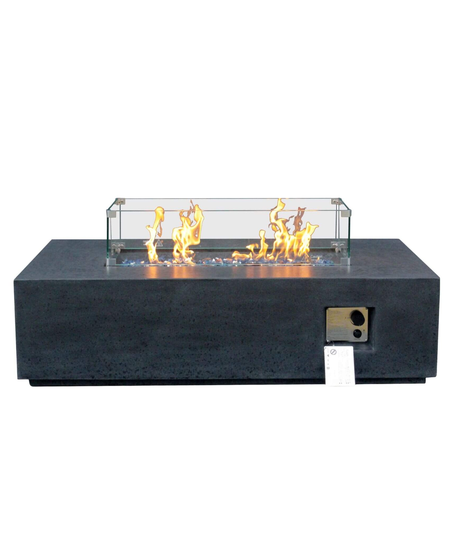 Alora 52-Inch Portable Concrete Rectangular Propane Fire Pit Table With Repair Kit (SAK52304)