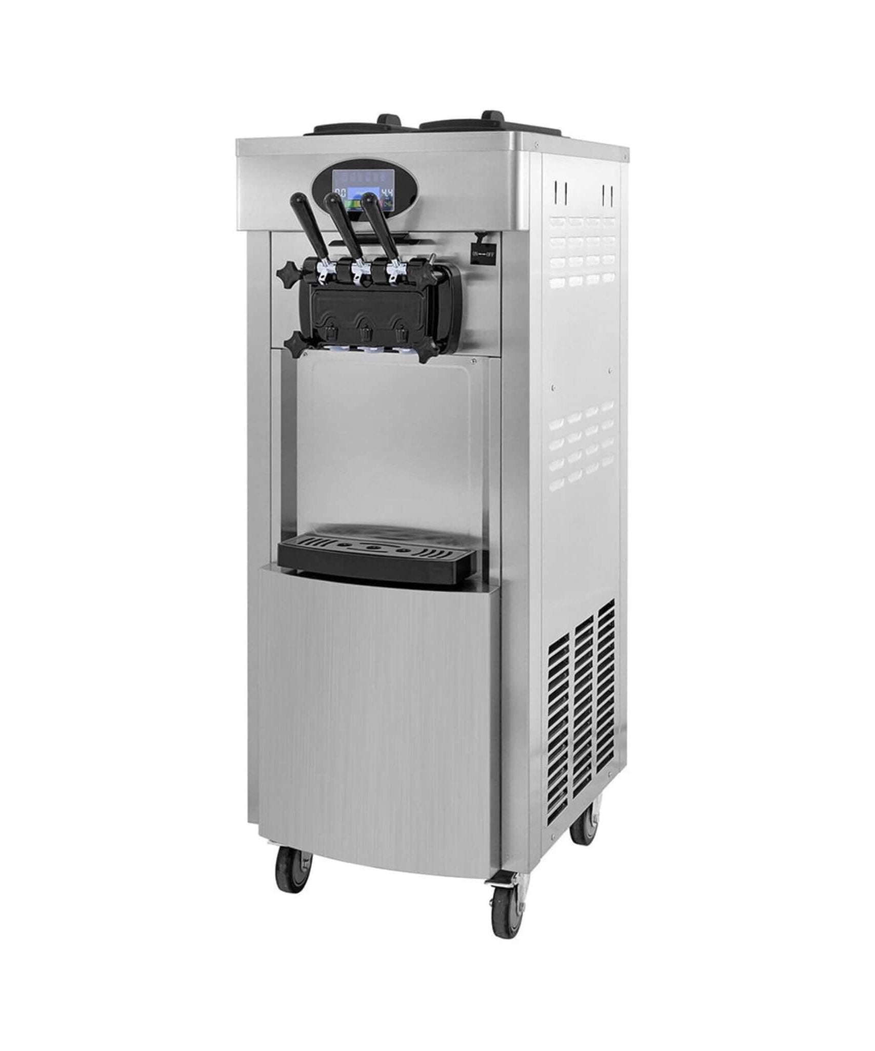 53-Inch Freestanding 3-Flavors Commercial Soft Serve Yogurt Ice Cream Machine Maker With Auto Clean (SAK74031)