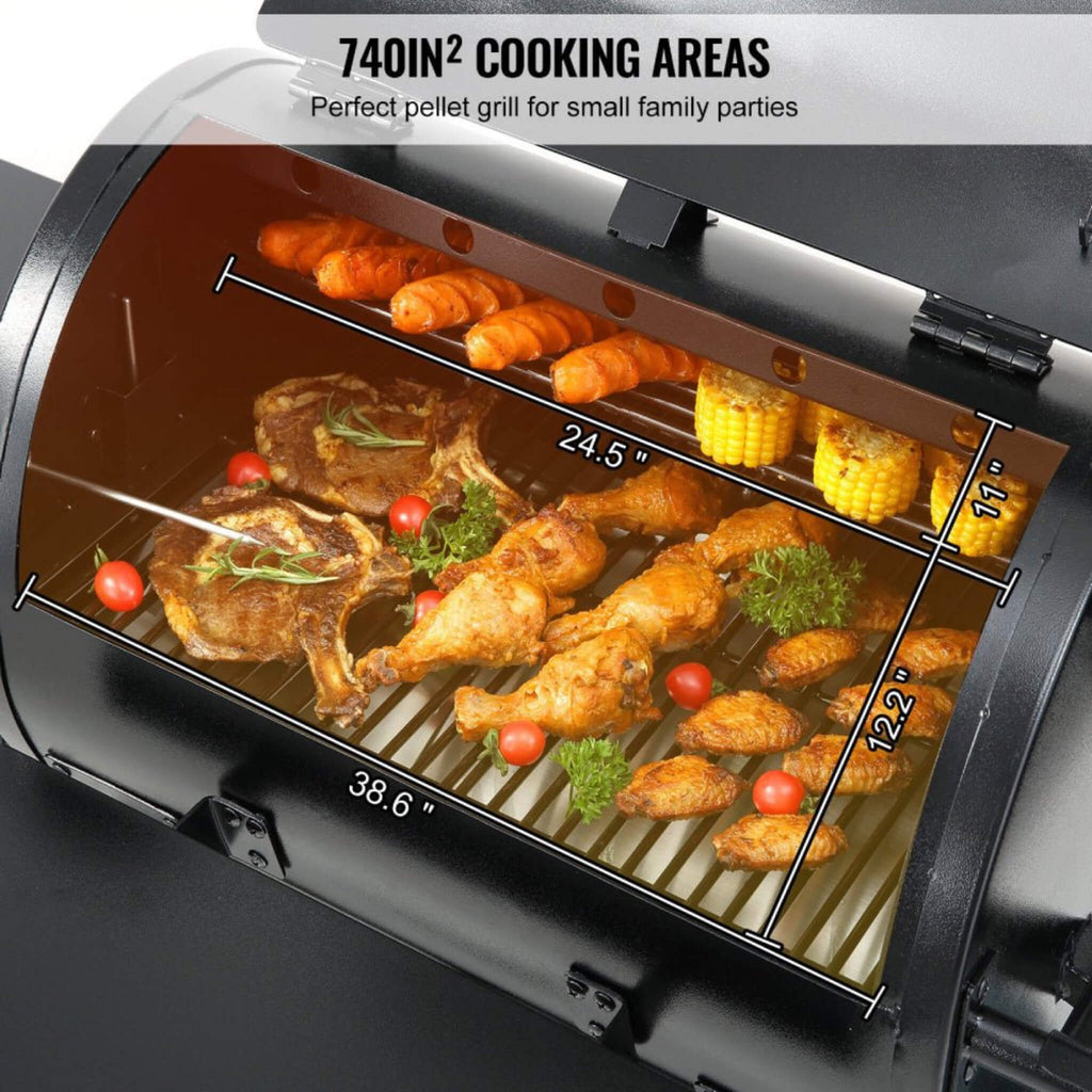 53-Inch Heavy-Duty Portable Wood Pellet BBQ Grill With Cart (SAK93641)