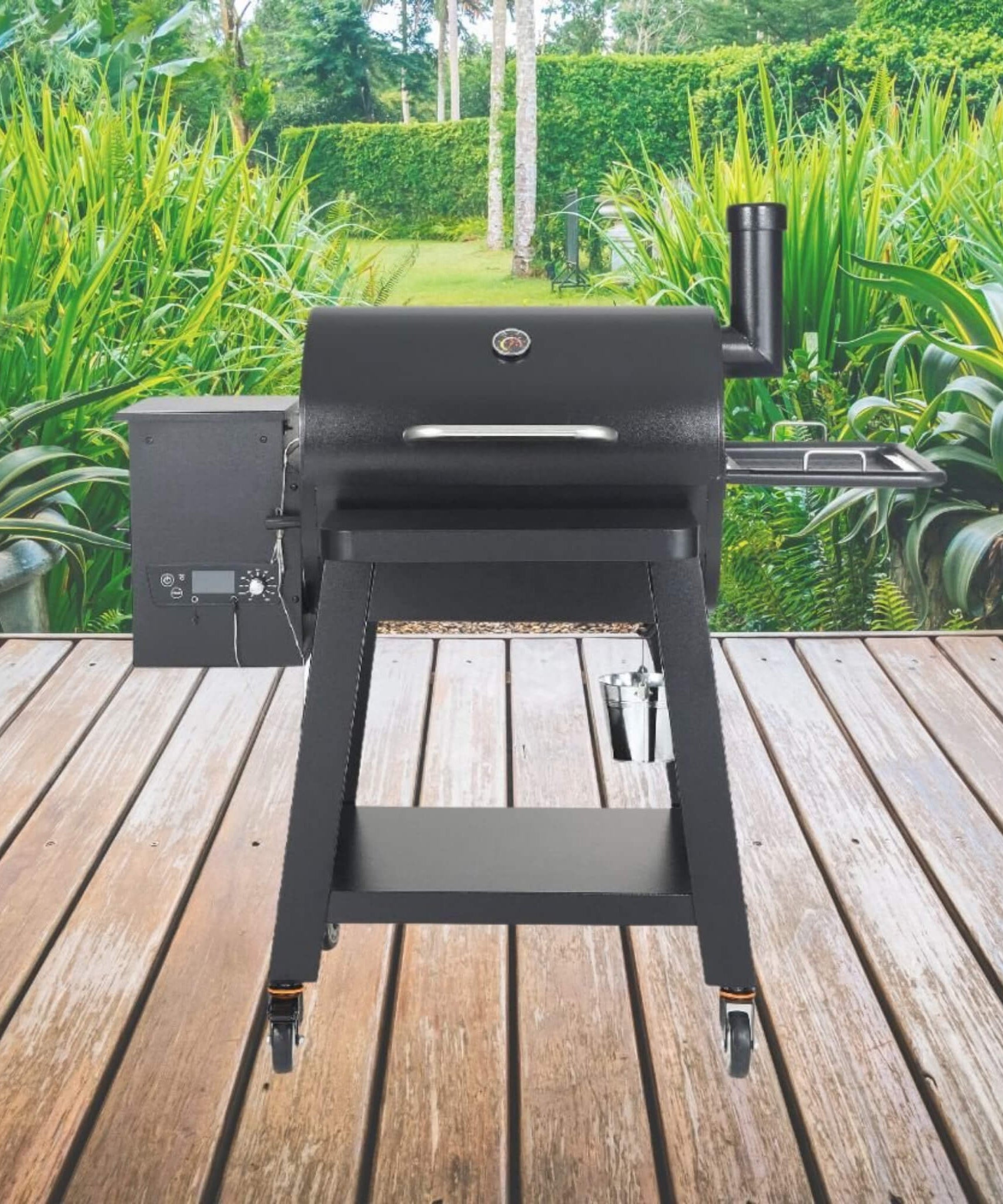 53-Inch Heavy-Duty Portable Wood Pellet BBQ Grill With Cart (SAK93641)